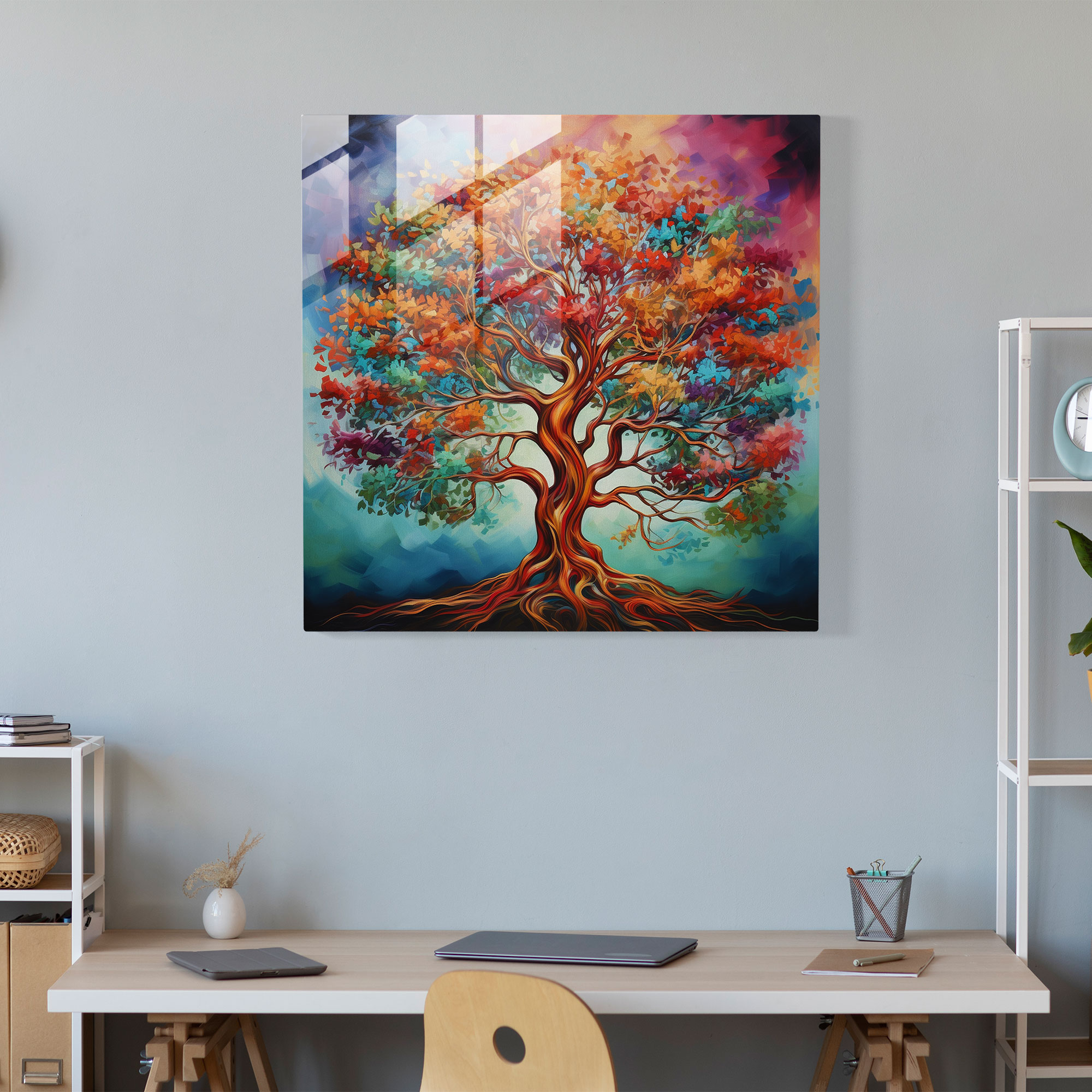 Majestic Tree Of Life Glass Print - Tree Of Life, Wall Decoration, Sophistication, Craftsmanship