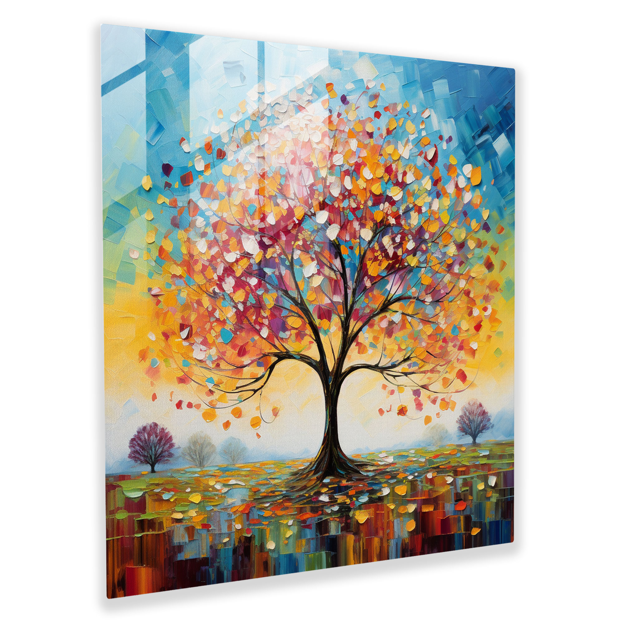 Impressionist Tree Of Life Glass Wall Art - Tree Of Life, Glass Art, Wall Decoration, Home Decoration