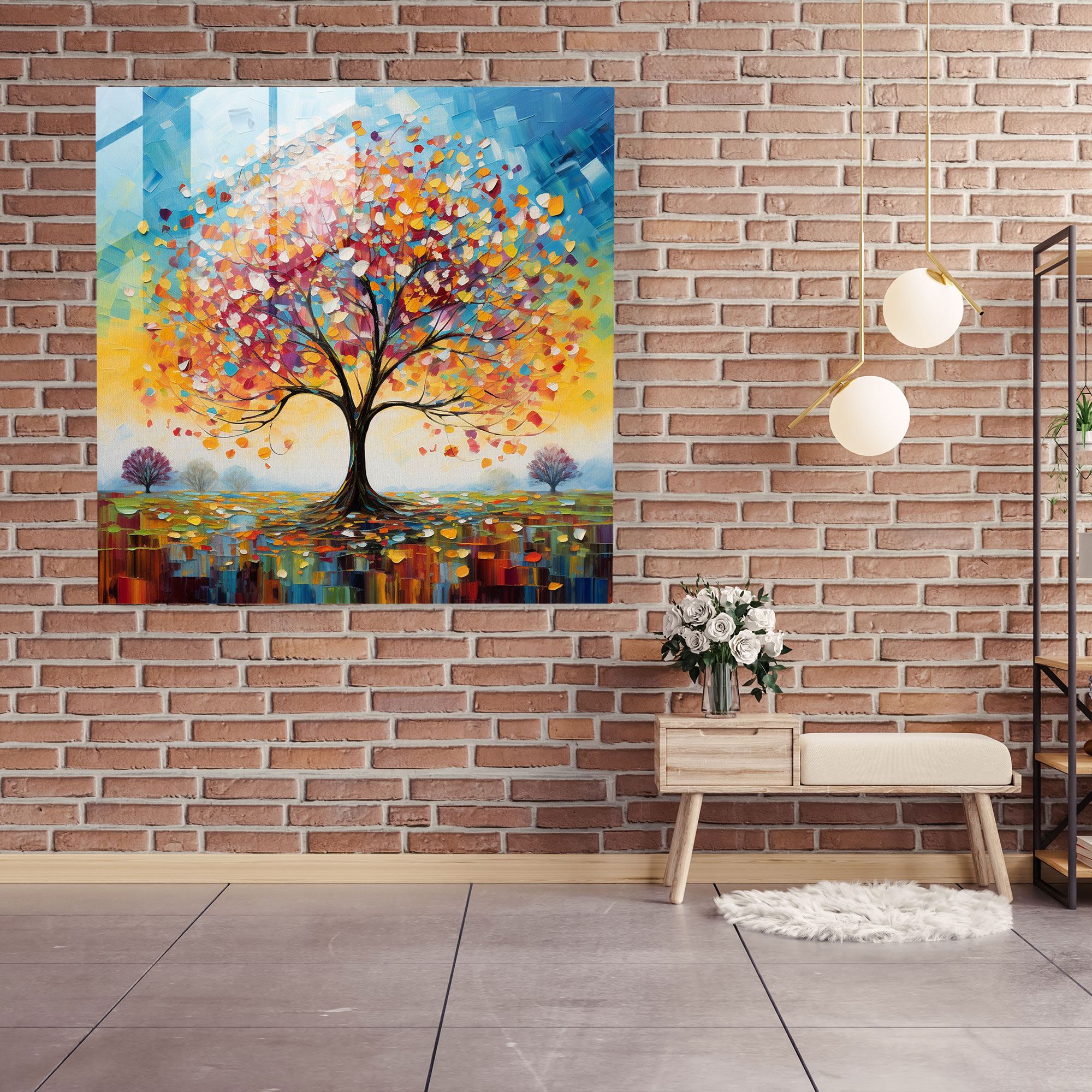Impressionist Tree Of Life Glass Wall Art - Tree Of Life, Glass Art, Wall Decoration, Home Decoration