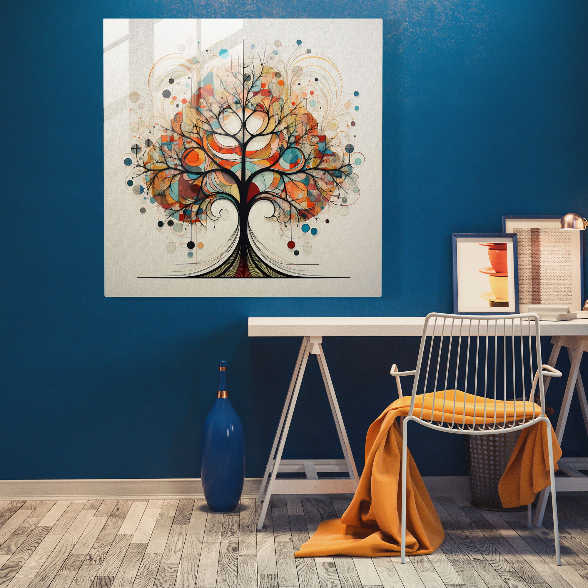 Geometric Tree Of Life Glass Print - Tree Of Life, Glass Art, Geometric, Modern Art