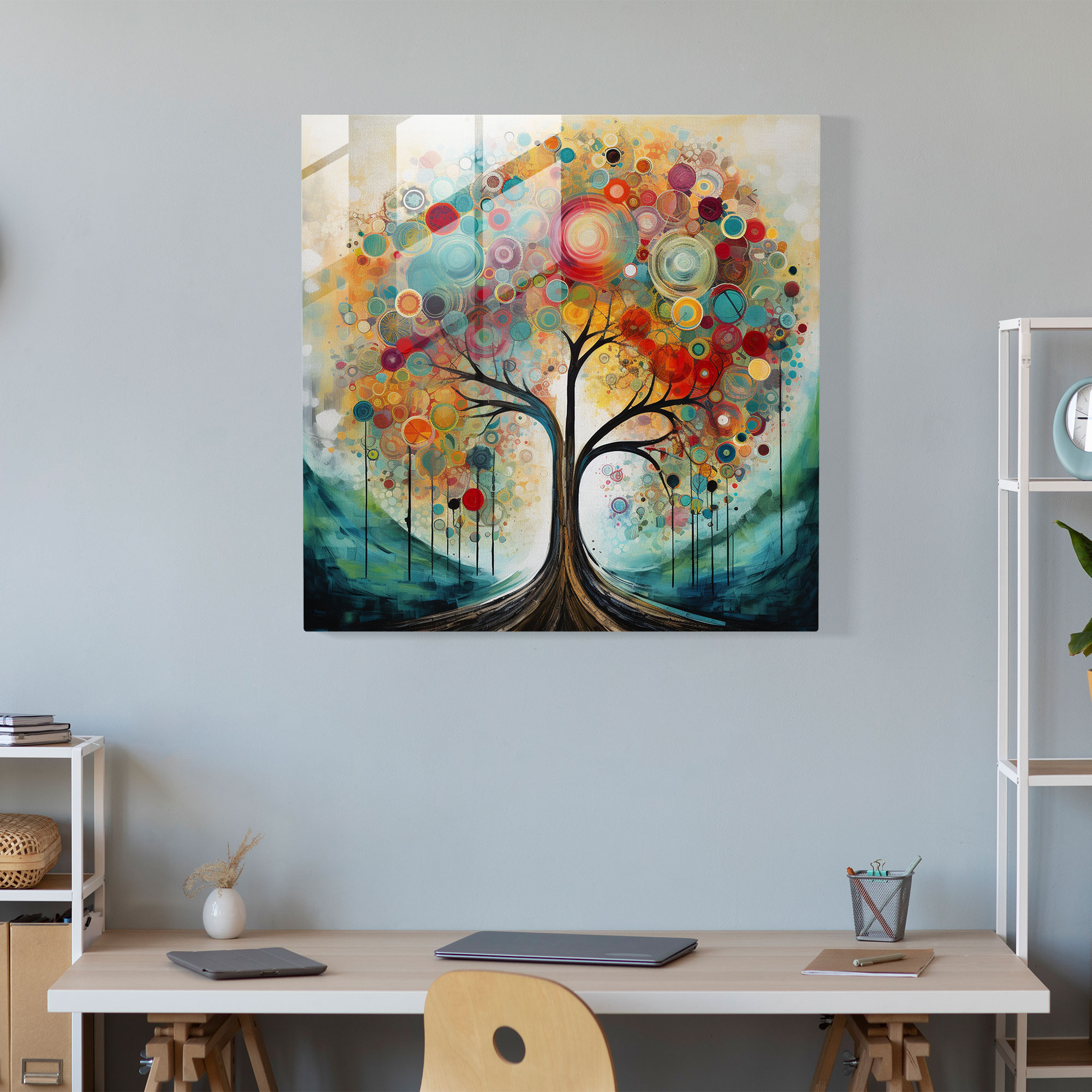 Abstract Tree Of Life Wall Decoration - Tree Of Life, Canvas Print, Abstract Artwork, Home Decoration