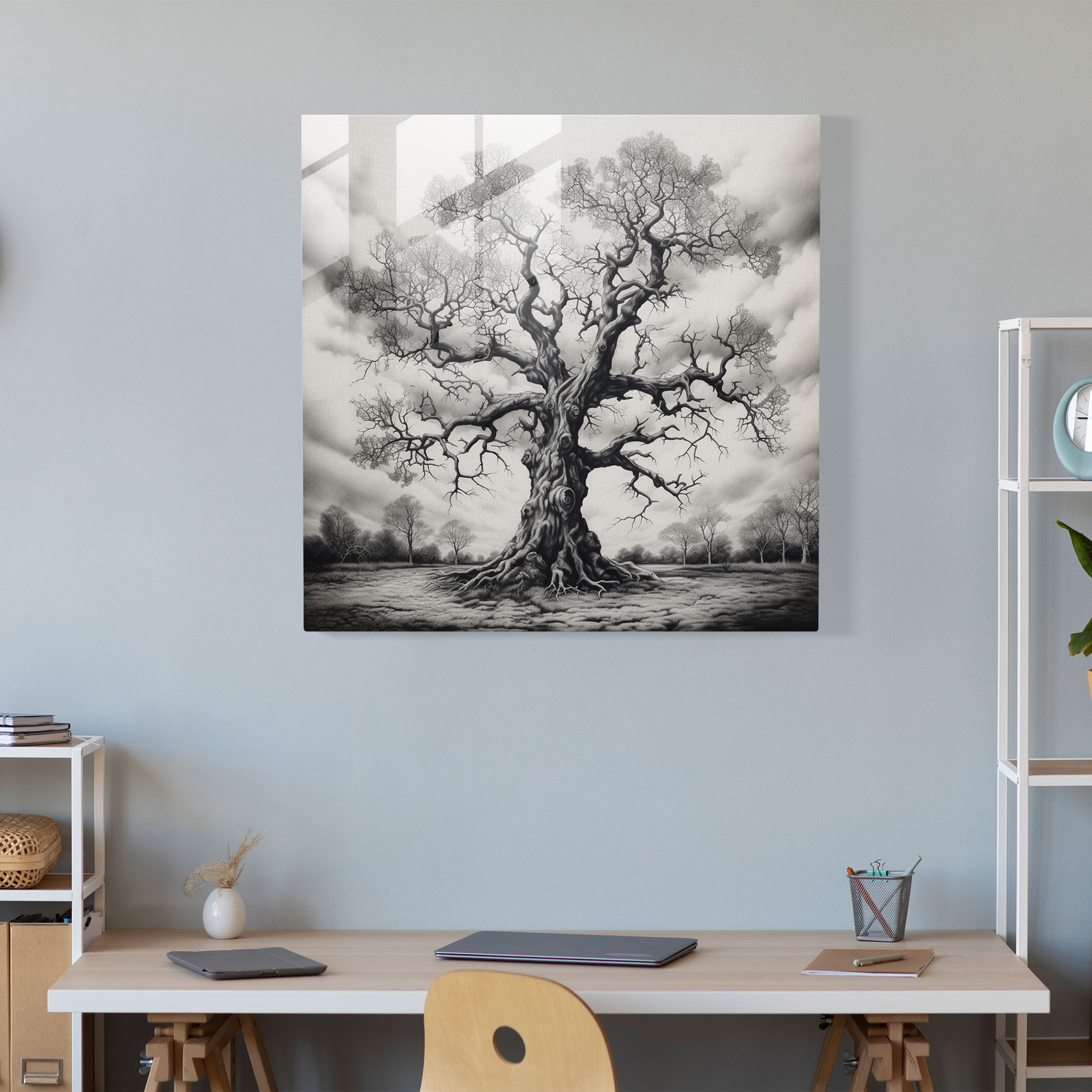 Tree Of Life Wall Art - Realistic Charcoal Drawing - Home Decoration - Tree Of Life, Wall Decoration, Tree Of Life, Home Decoration