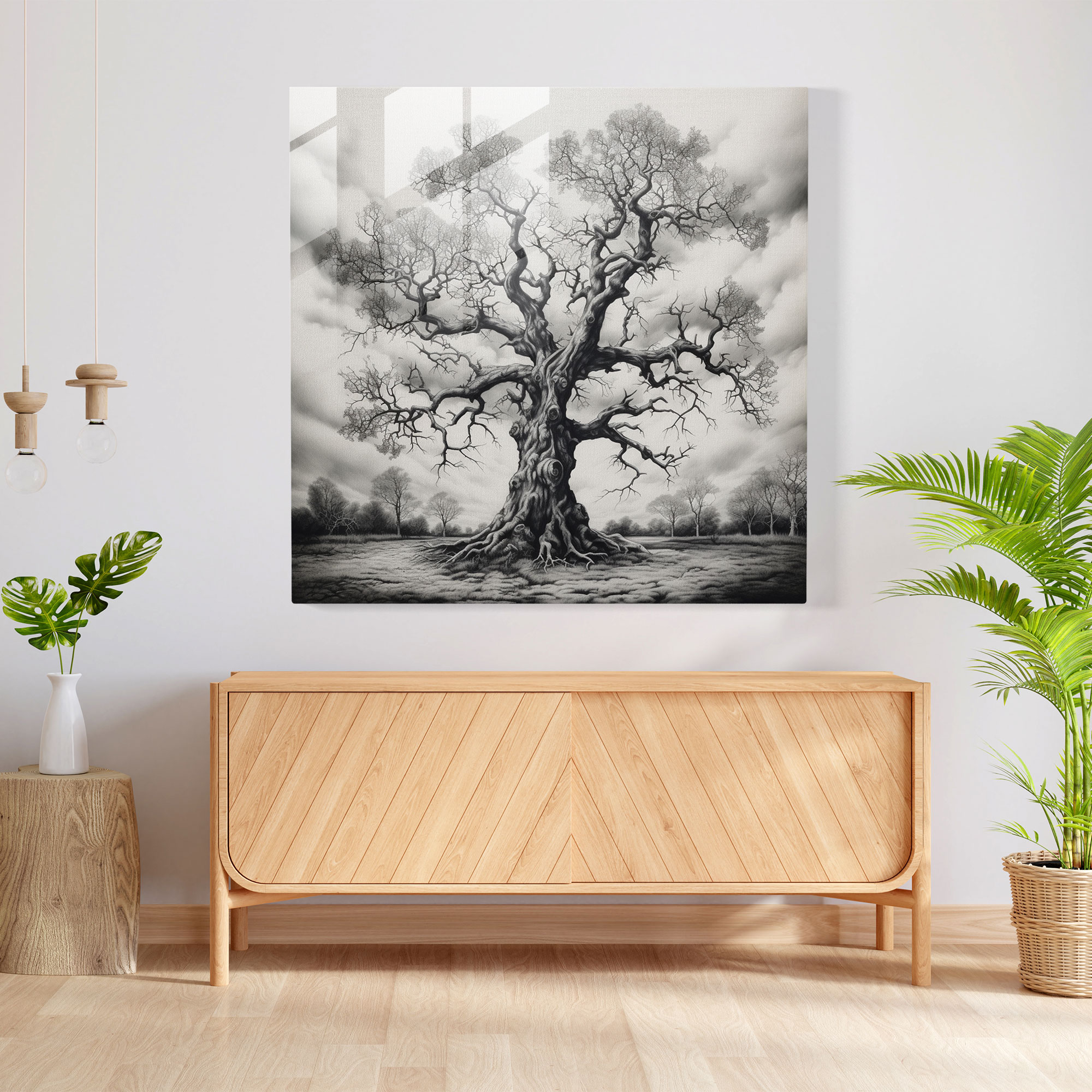 Tree Of Life Wall Art - Realistic Charcoal Drawing - Home Decoration - Tree Of Life, Wall Decoration, Tree Of Life, Home Decoration