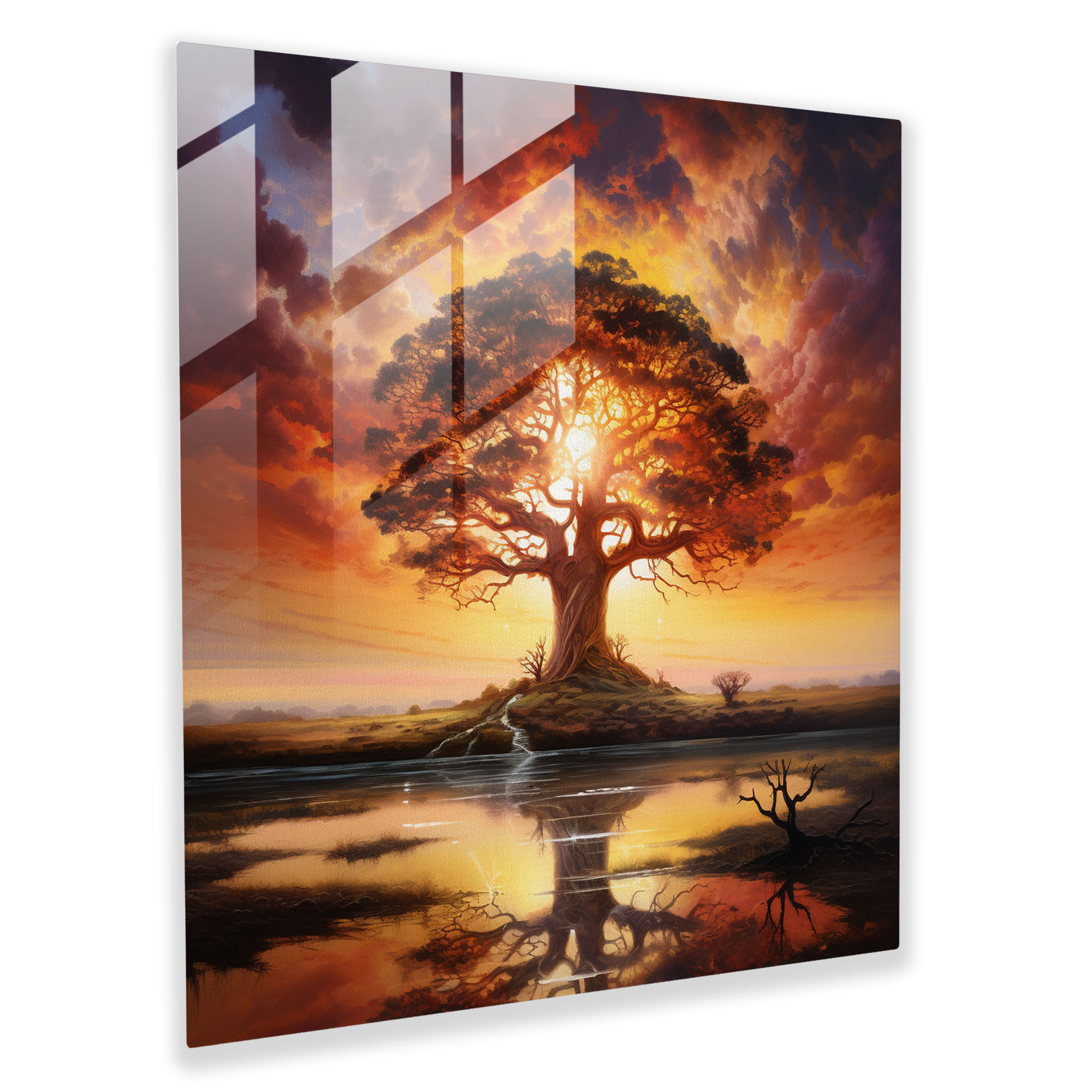 Tree Of Life Canvas Print - Realistic Sunset Wall Art - Tree Of Life, Canvas Wall Art, Realistic Oil Painting, Home Decoration
