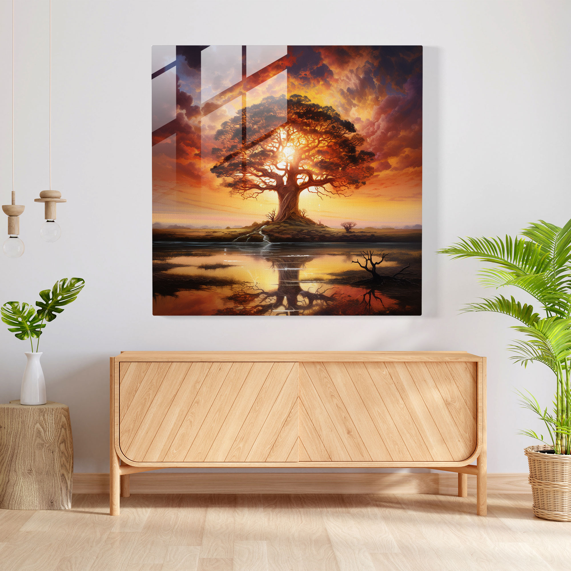 Tree Of Life Canvas Print - Realistic Sunset Wall Art - Tree Of Life, Canvas Wall Art, Realistic Oil Painting, Home Decoration