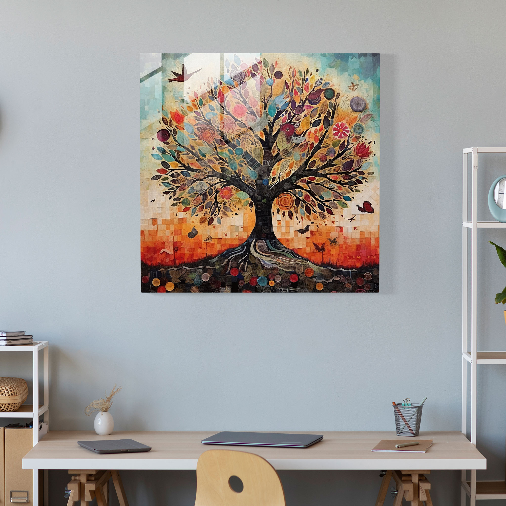 Tree Of Life Wall Decoration - Collage Art Canvas Print - Tree Of Life, Tree Of Life, Wall Decoration, Home Decoration
