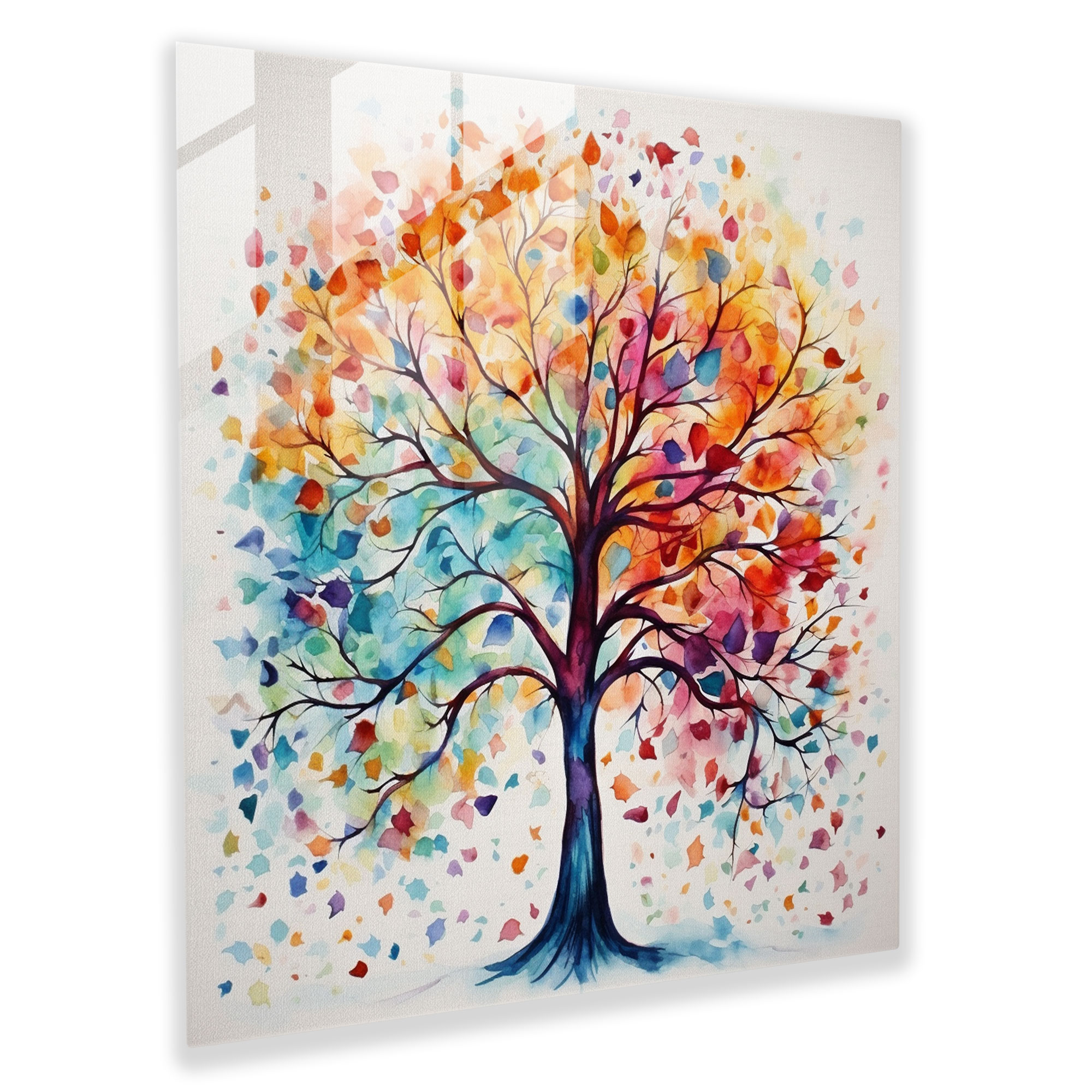 Tree Of Life Watercolor Canvas Print - Tree Of Life, Wall Art, Wall Decoration, Vibrant Leaves