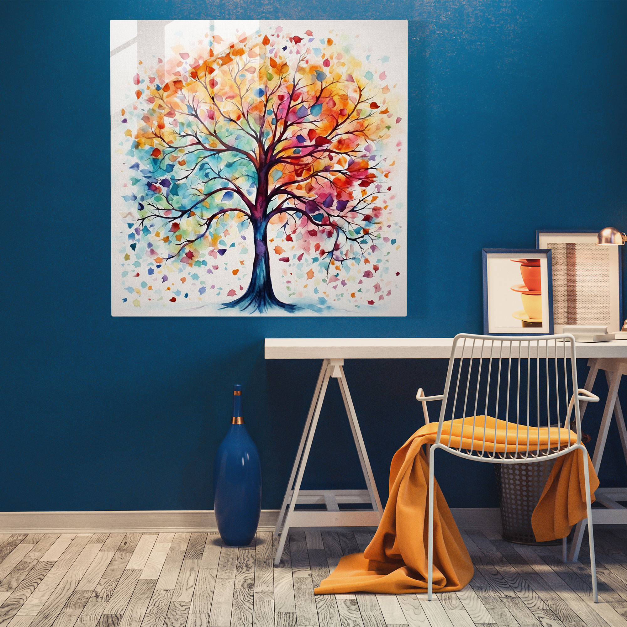 Tree Of Life Watercolor Canvas Print - Tree Of Life, Wall Art, Wall Decoration, Vibrant Leaves