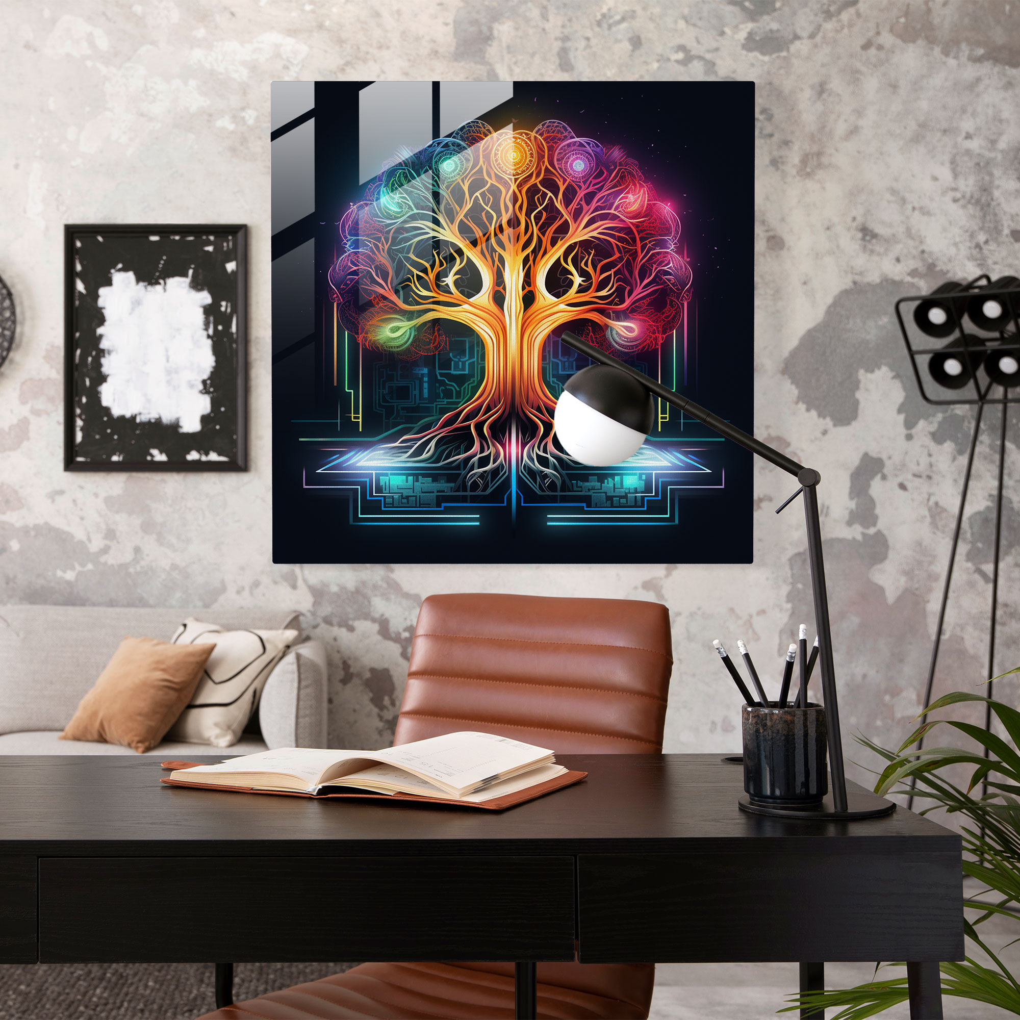 Futuristic Geometric Tree Of Life Wall Art - Tree Of Life, Wall Art, Home Decoration, Futuristic