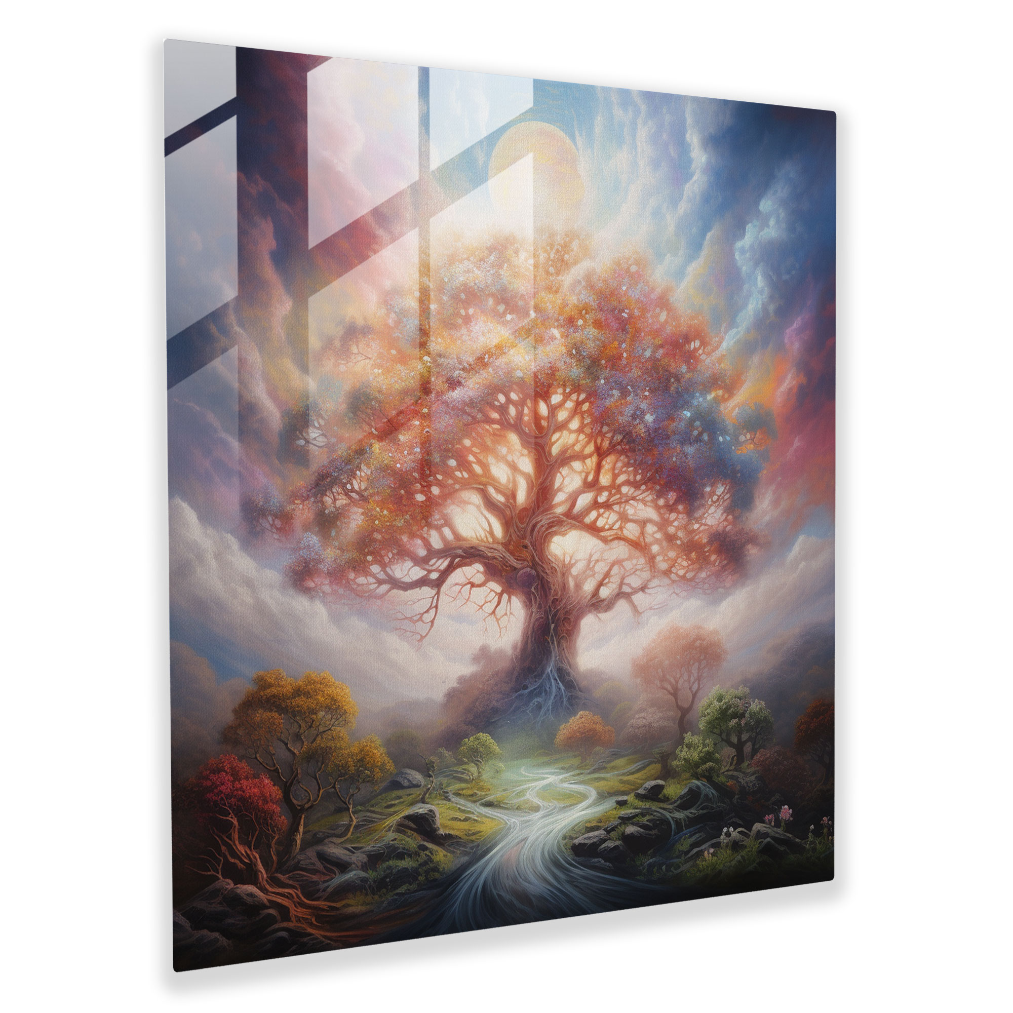 Majestic Tree Of Life Oil Painting - Tree Of Life, Tree Of Life, Dreamy Landscape, Canvas Wall Art