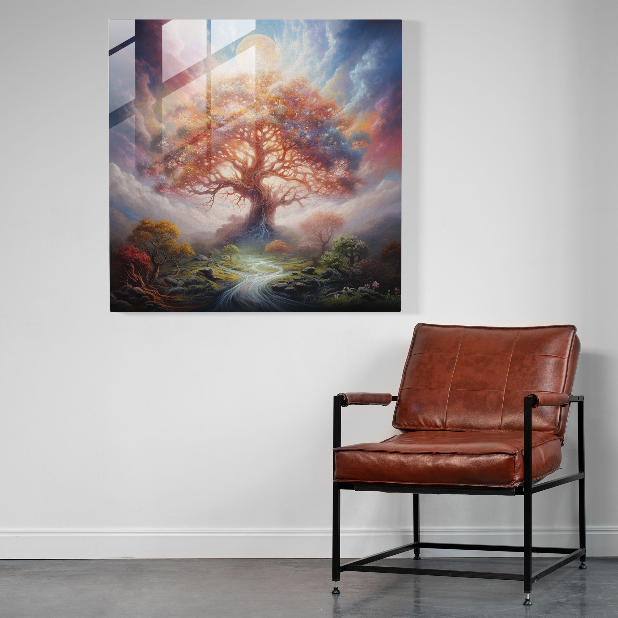 Majestic Tree Of Life Oil Painting - Tree Of Life, Tree Of Life, Dreamy Landscape, Canvas Wall Art