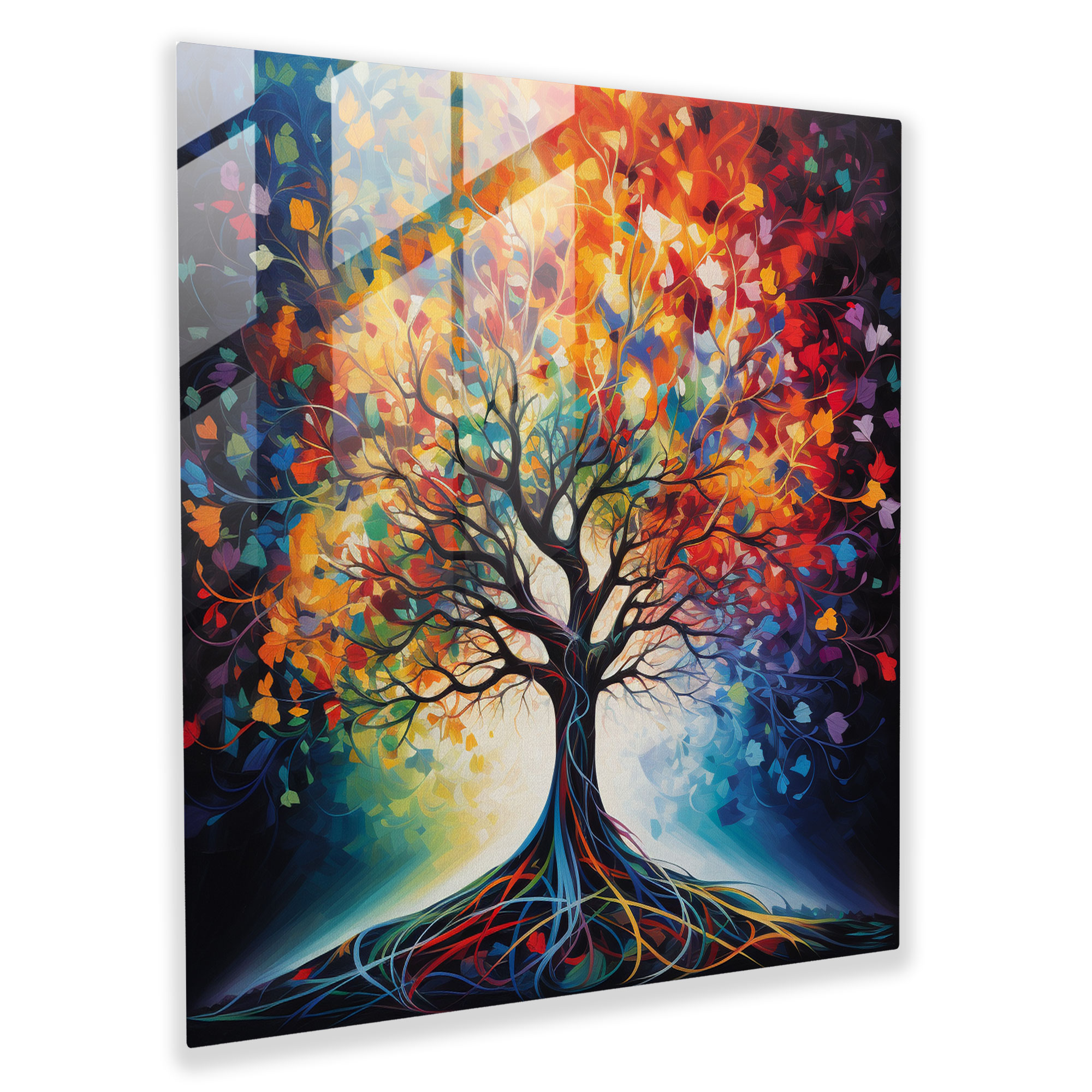 Abstract Fusion Tree Of Life Canvas Print - Tree Of Life, Canvas Print, Vibrant Brushstrokes, Abstract Artwork