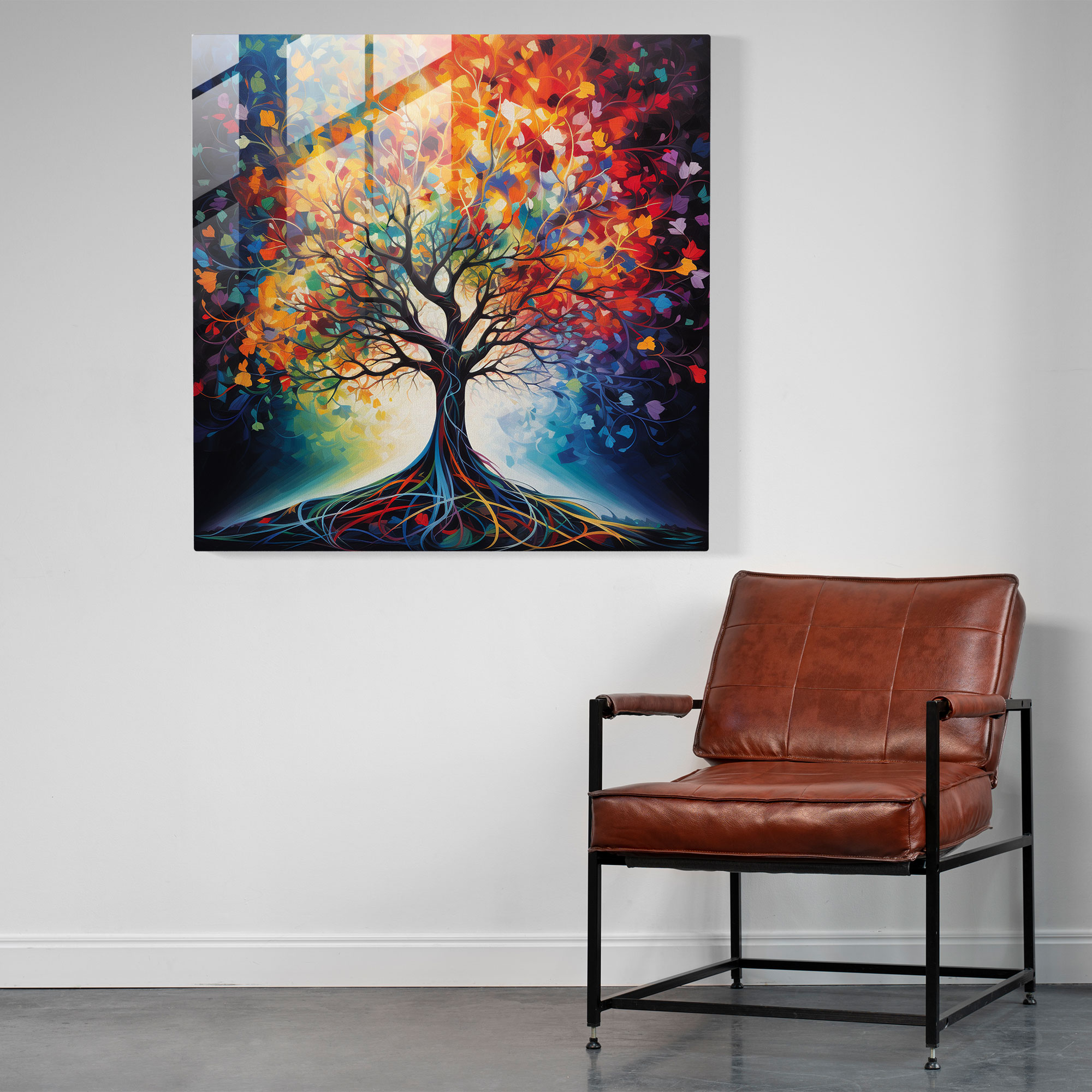 Abstract Fusion Tree Of Life Canvas Print - Tree Of Life, Canvas Print, Vibrant Brushstrokes, Abstract Artwork