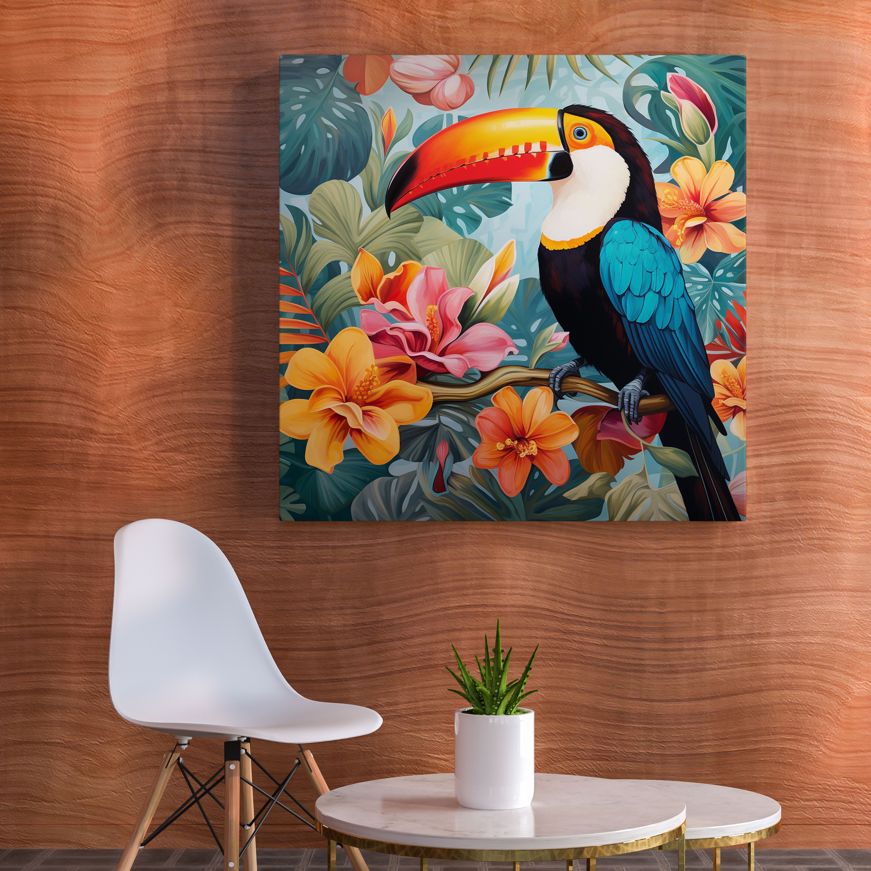 Colorful Toucan Canvas Print - Tropical, Vibrant Colors, Canvas, Wall Art