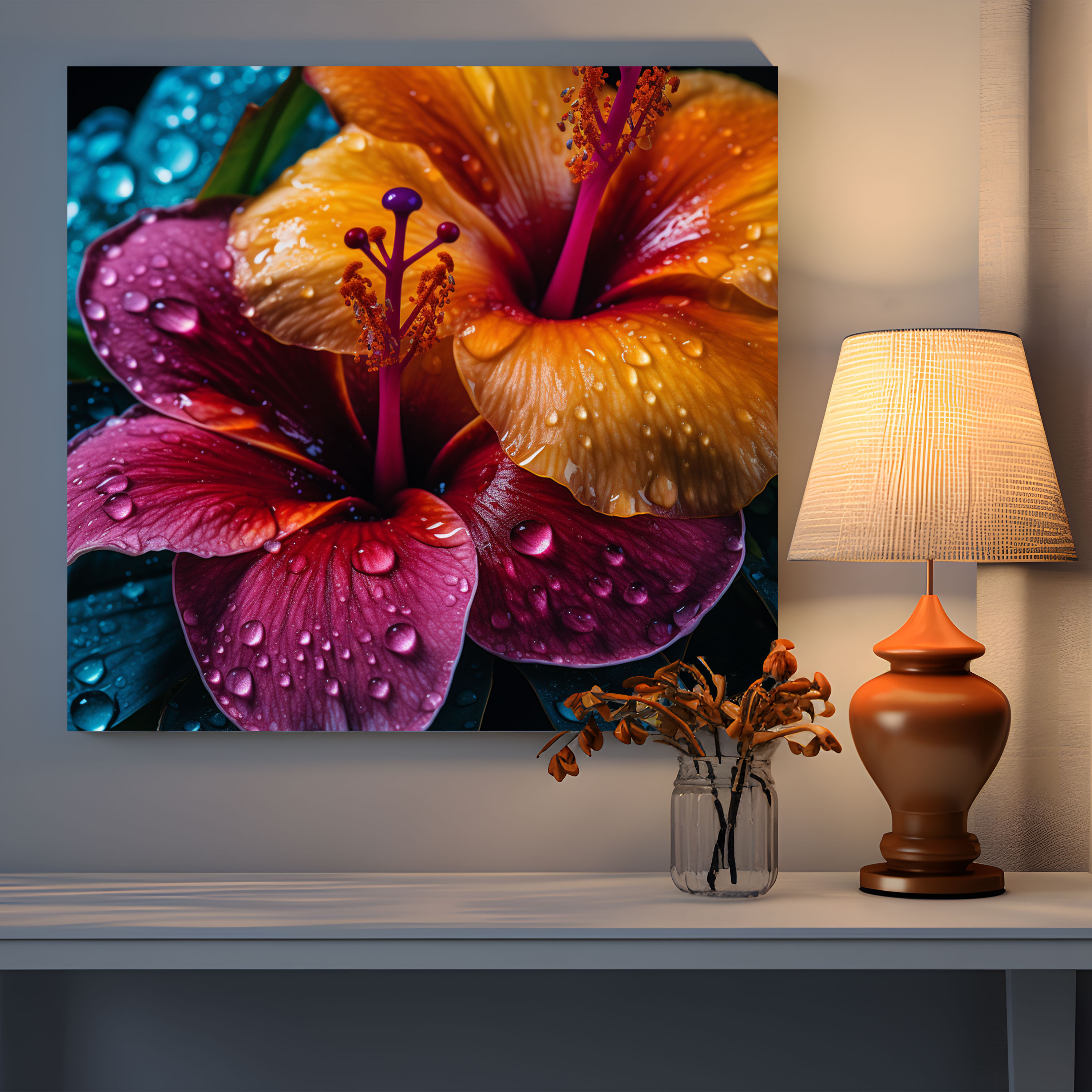 Tropische Blüten Leinwandbild - Tropisch Wandkunst Feine Details
