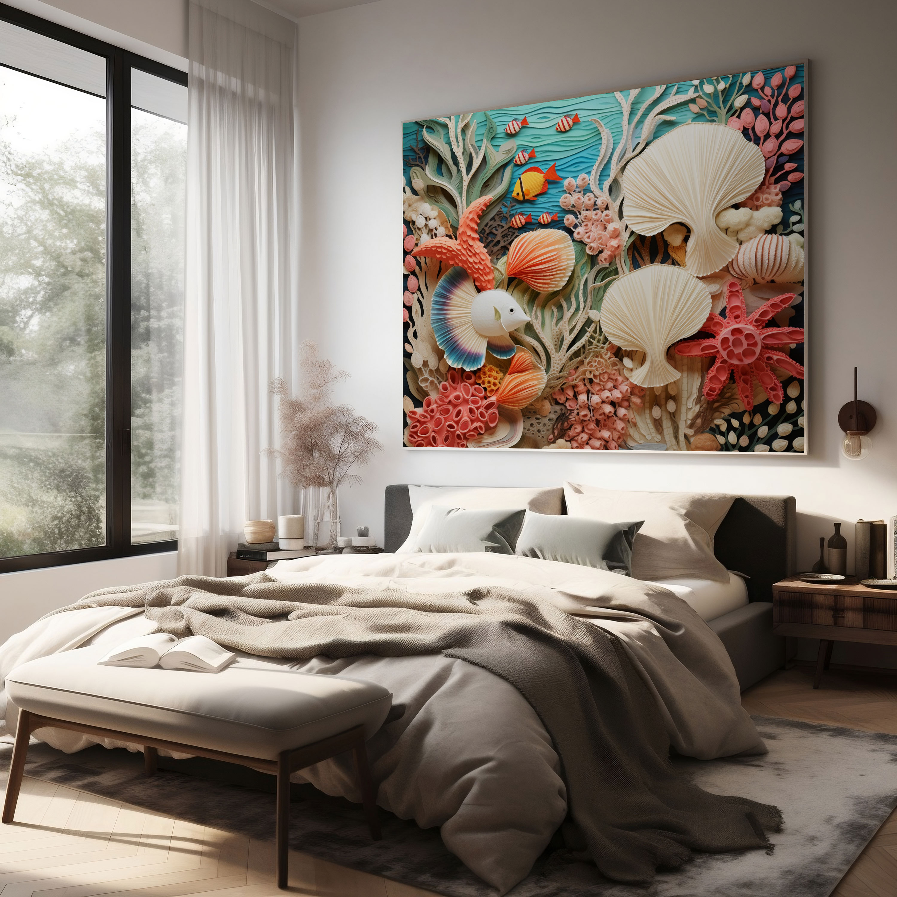 Unterwasserparadies Wandkunst - Tropisch Leinwandbild Wandkunst