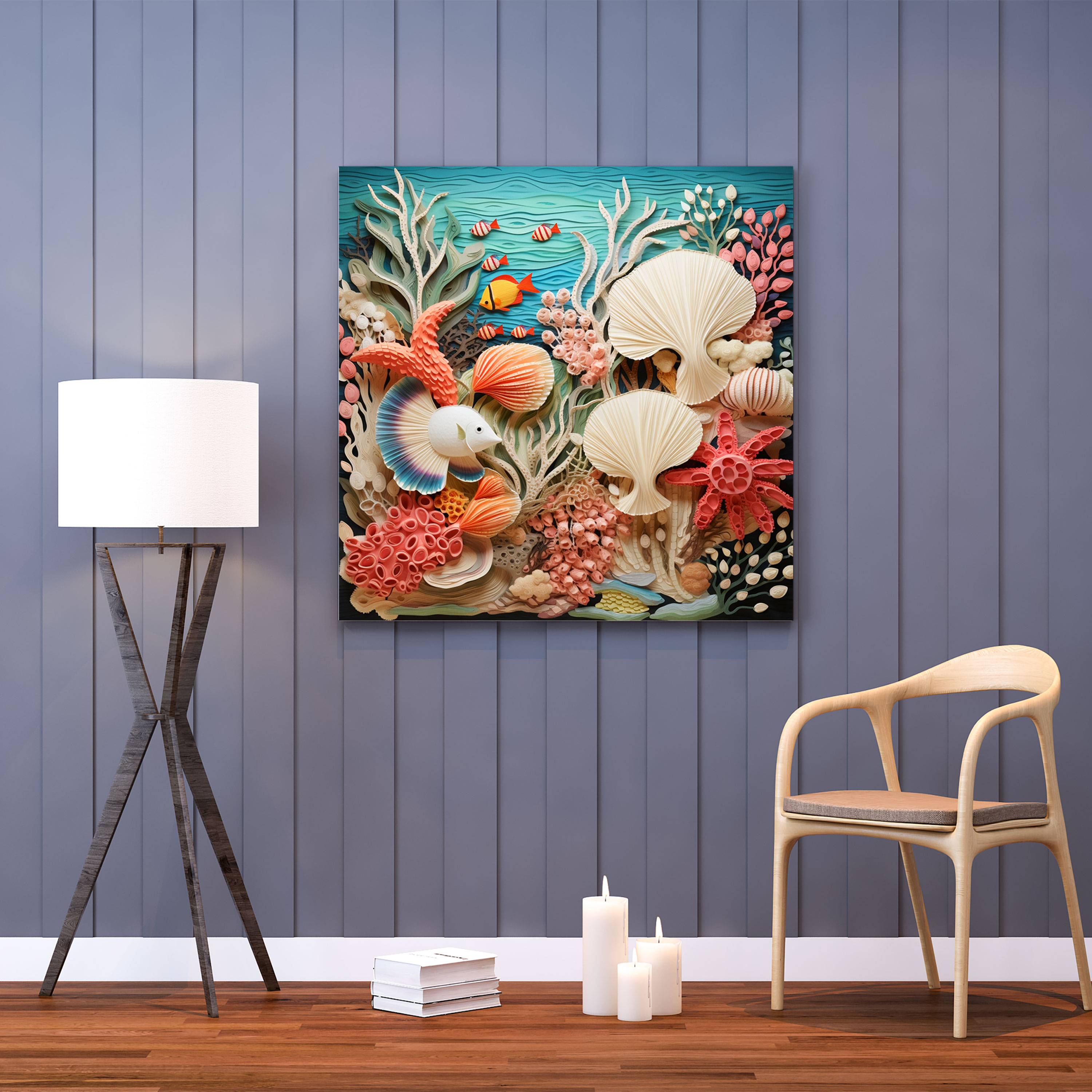 Unterwasserparadies Wandkunst - Tropisch Leinwandbild Wandkunst