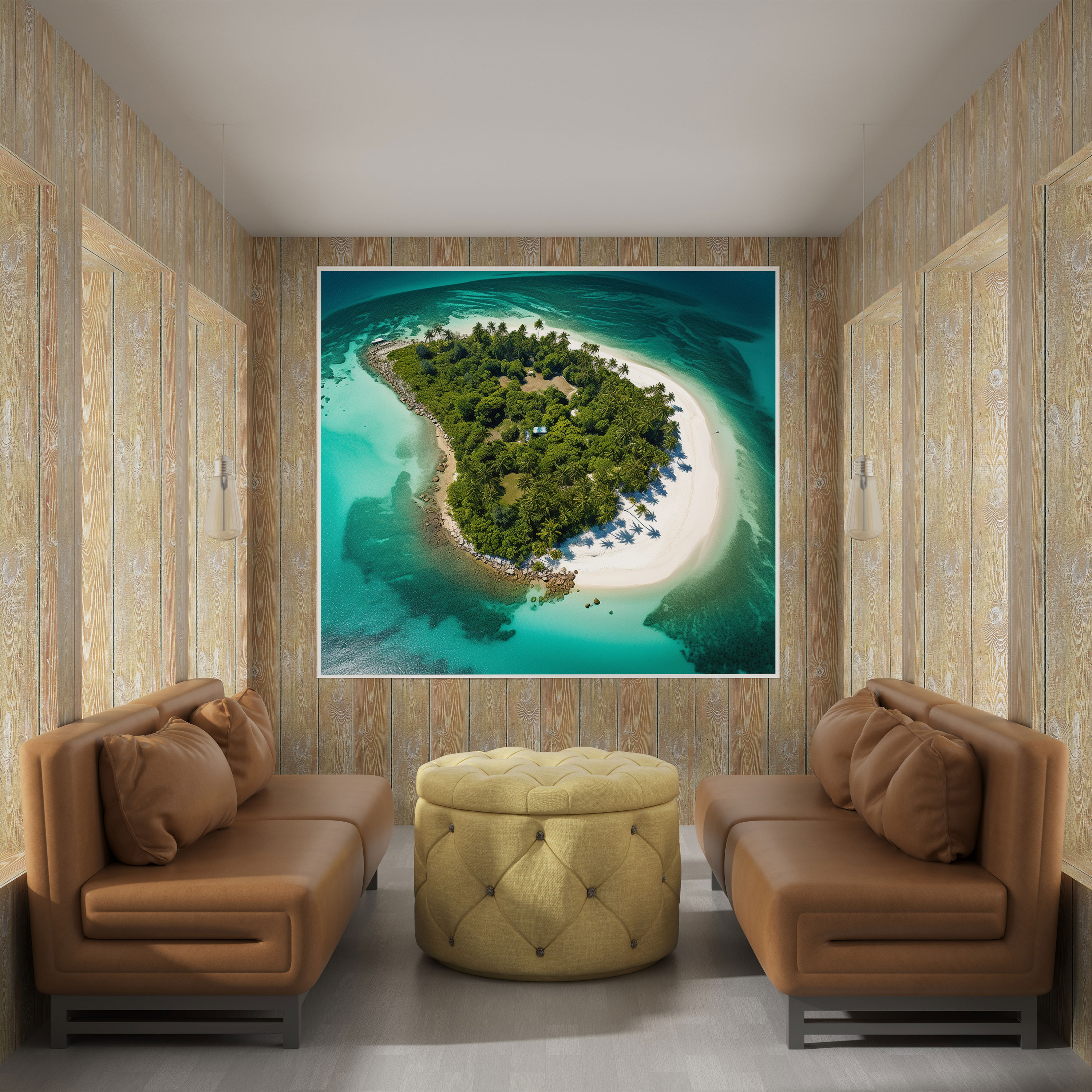 Tropical Island Canvas Print - Tropical, Canvas, Aerial View, Tropical