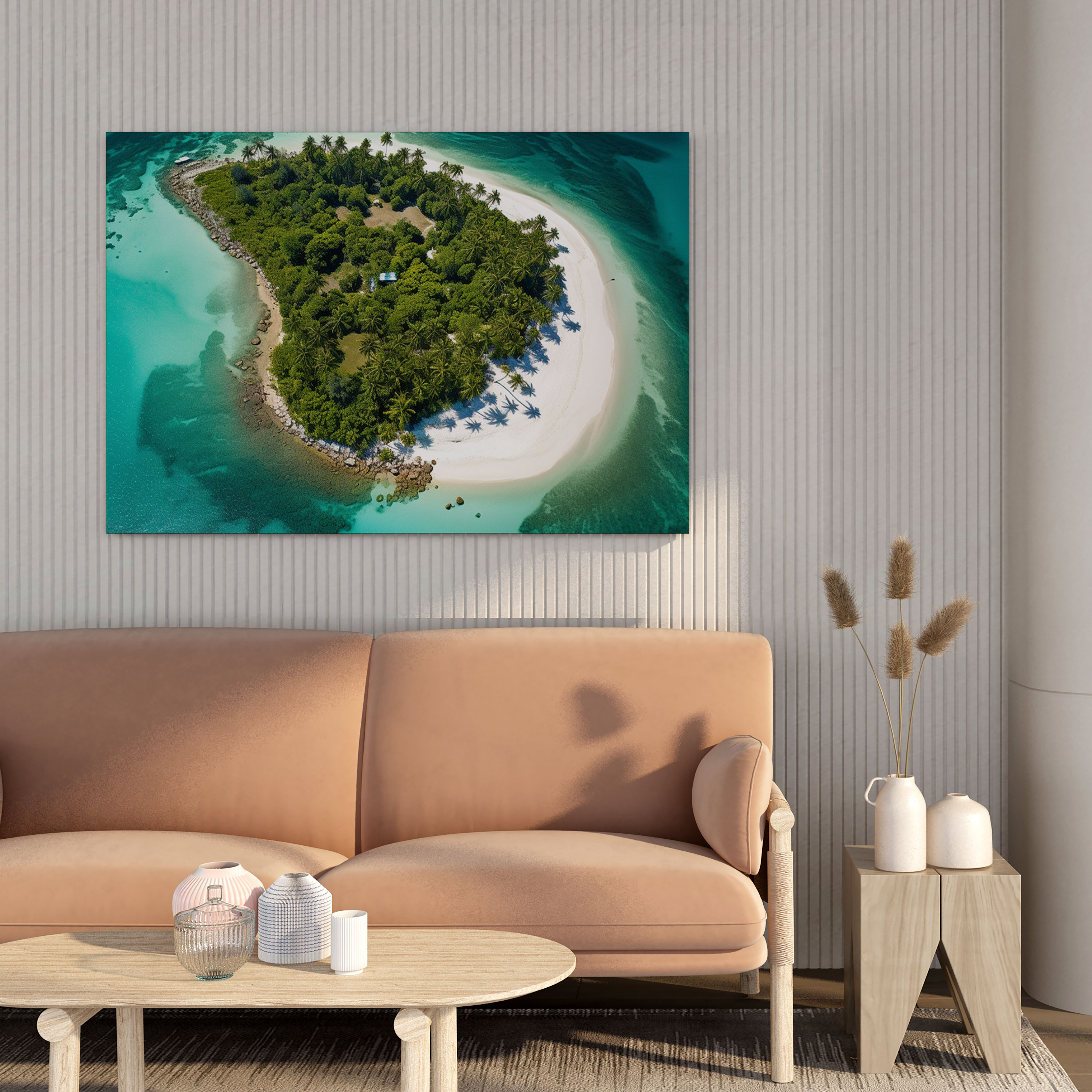 Tropical Island Canvas Print - Tropical, Canvas, Aerial View, Tropical