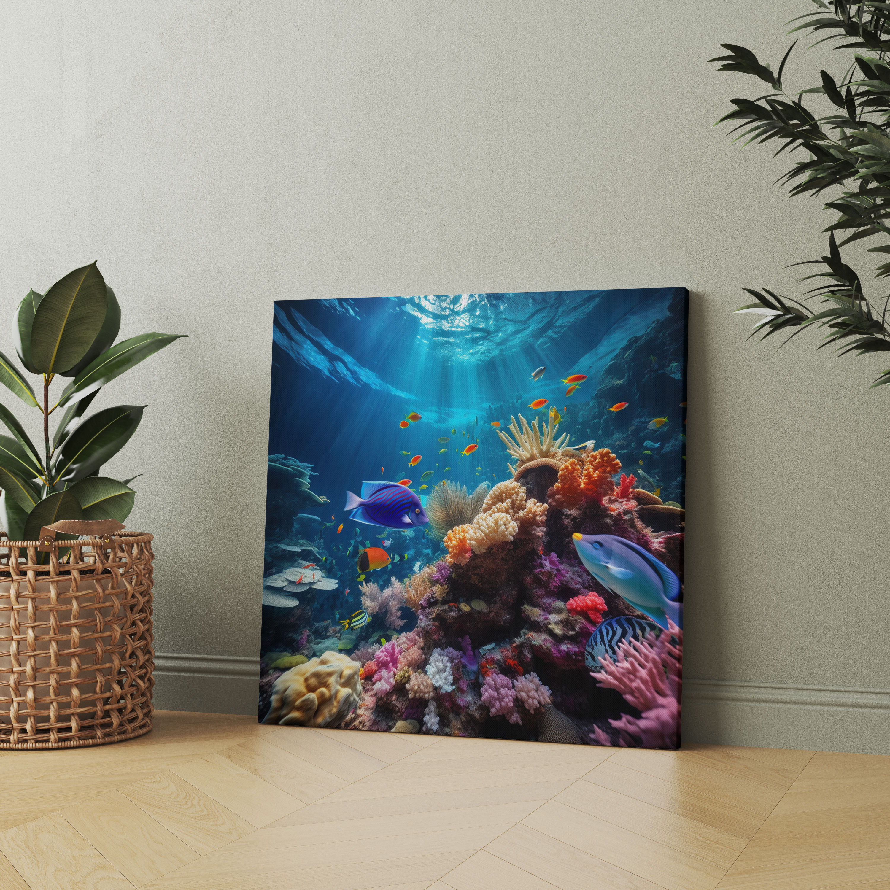 Tropisches Korallenriff Leinwandbild - Fische Wandkunst Unterwasser