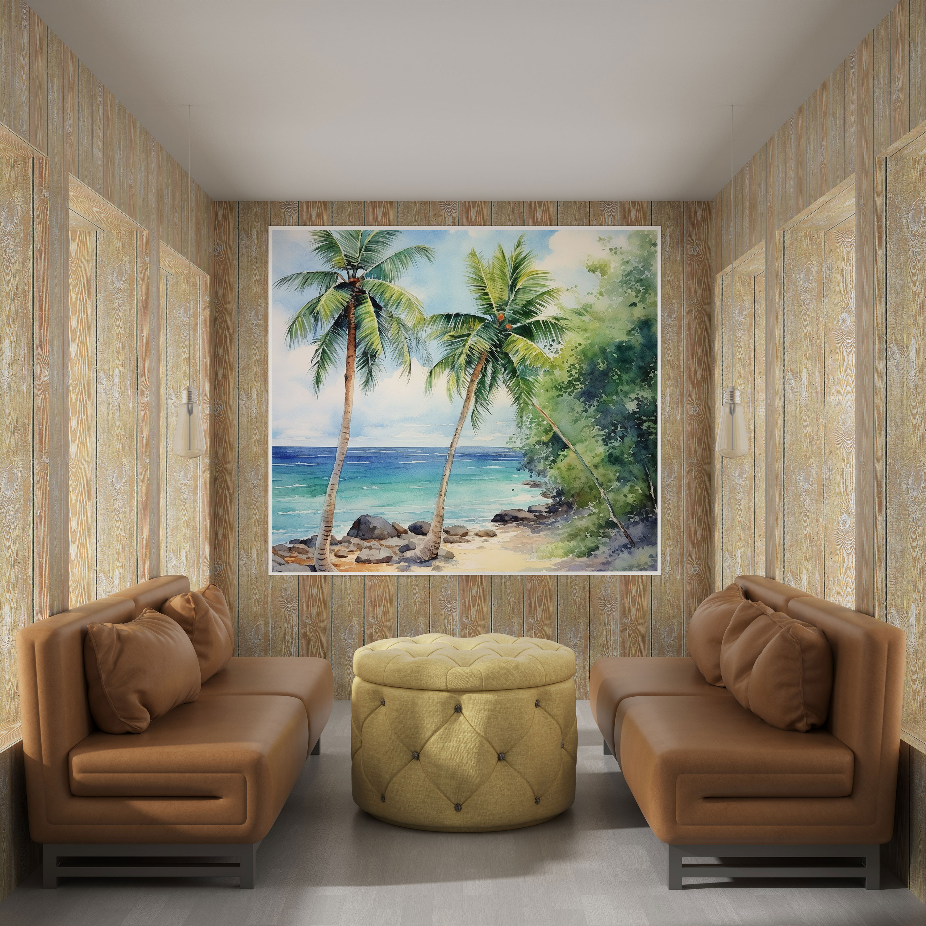 Tropisches Paradies Leinwandbild - Tropisch Leinwand Wandkunst Ruhe