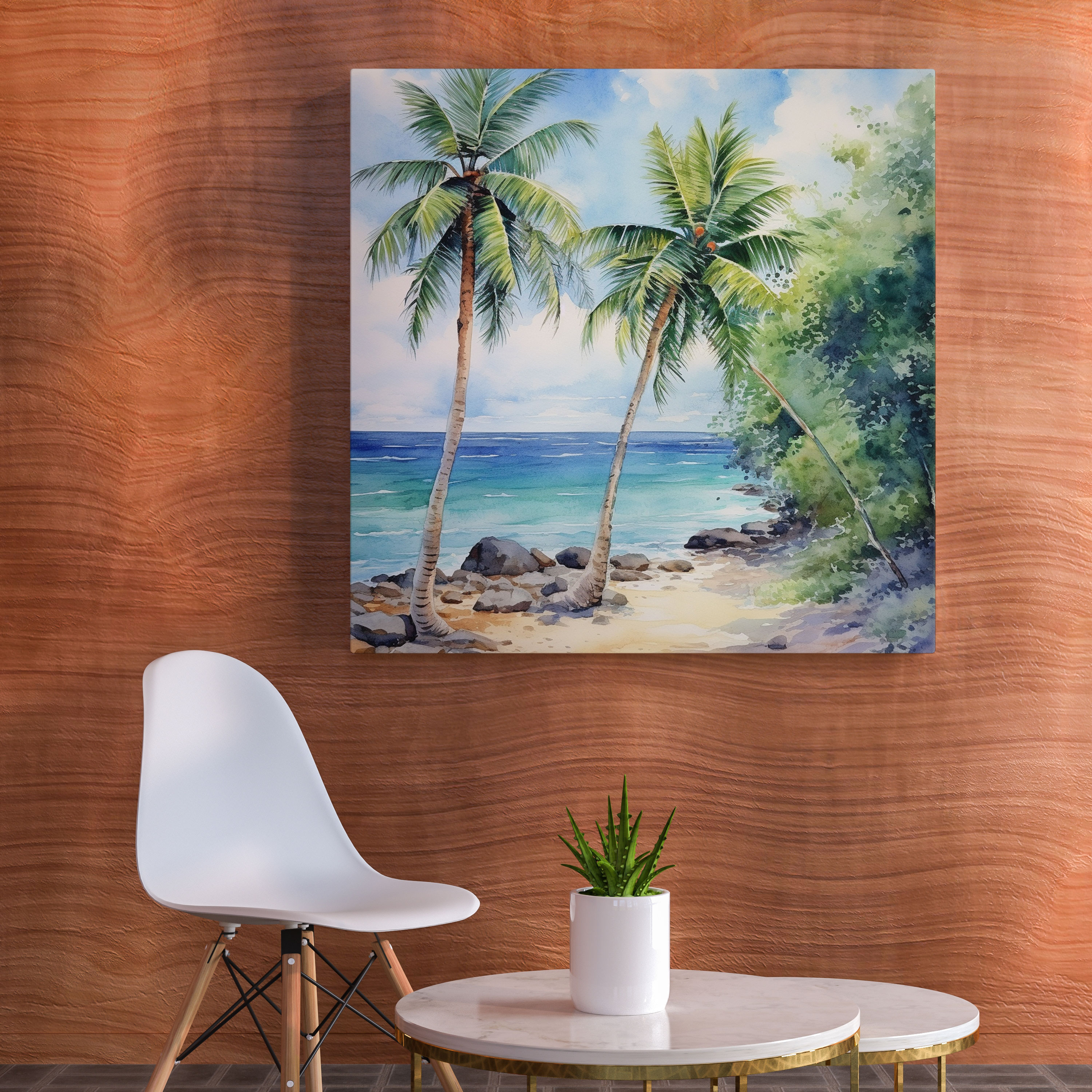 Tropisches Paradies Leinwandbild - Tropisch Leinwand Wandkunst Ruhe