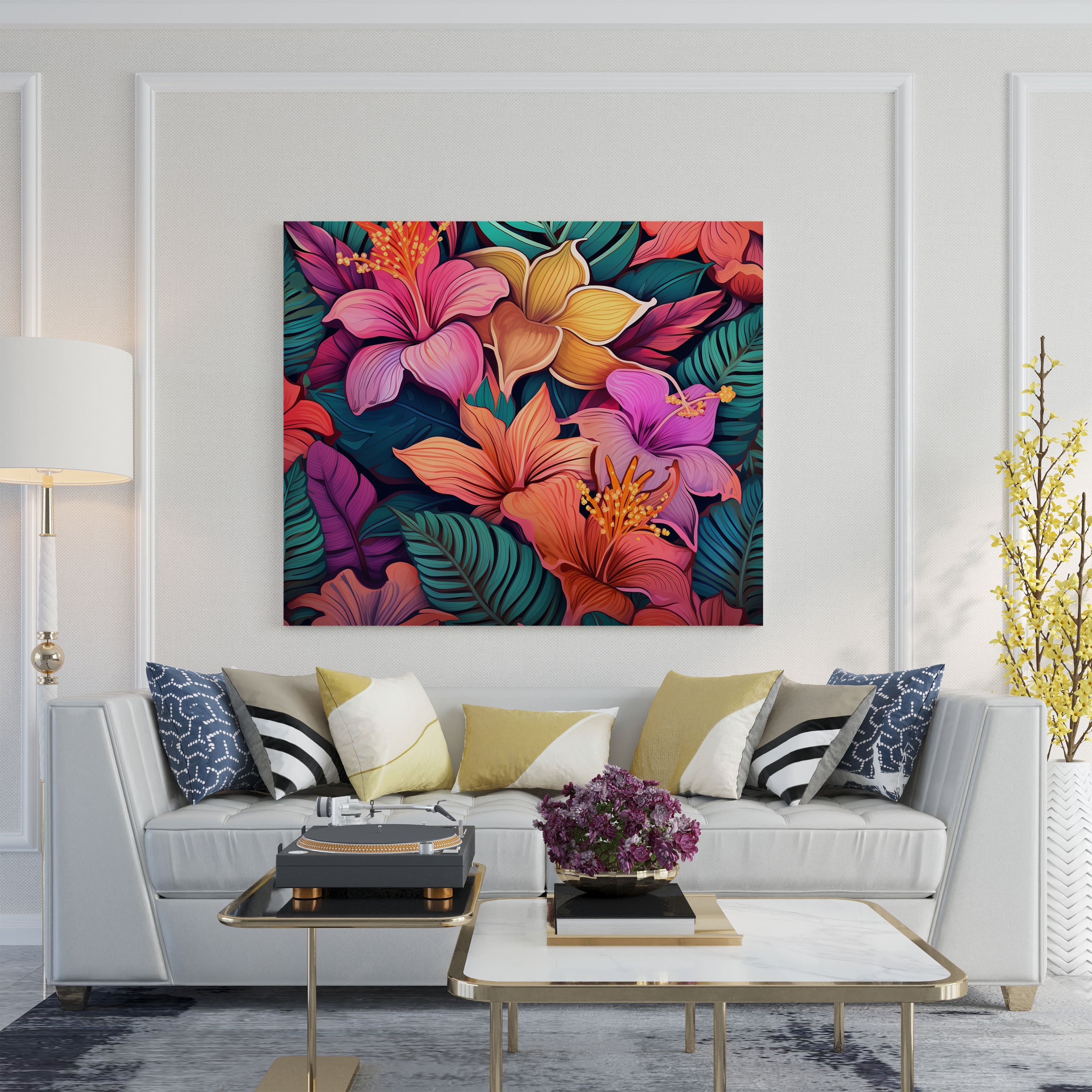 Tropical Blooms Canvas Print - Tropical, Vibrant, Canvas, Blooming Flowers