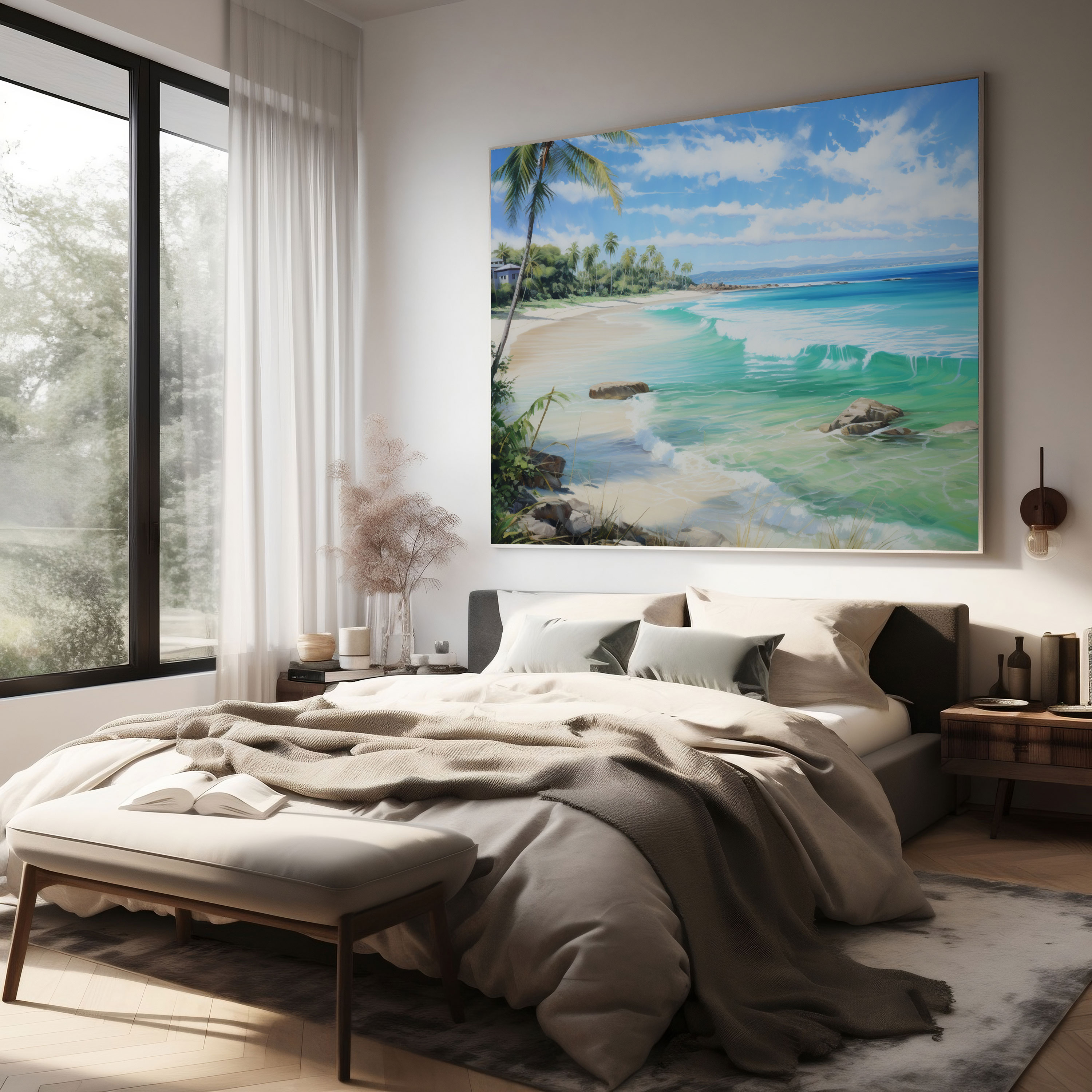 Tropical Seascape Wall Art - Tropical, Stunning Colors, Canvas, Wall Decoration