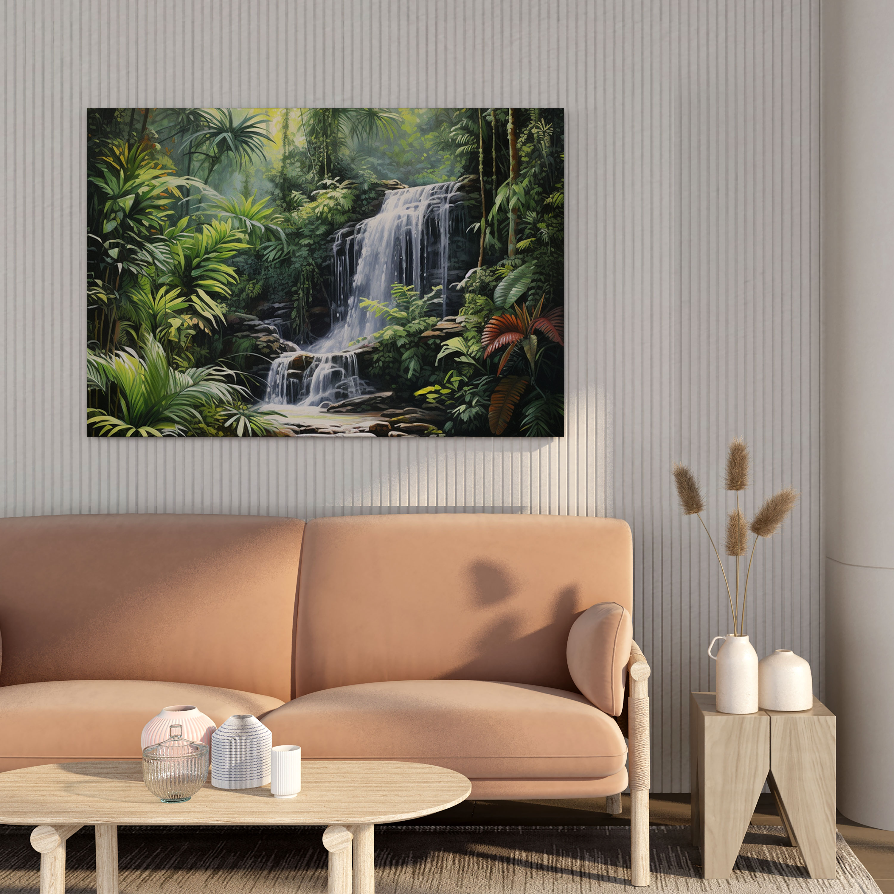 Tropical Waterfall Canvas Print - Tropical, Tropical, Wall Decoration, Canvas