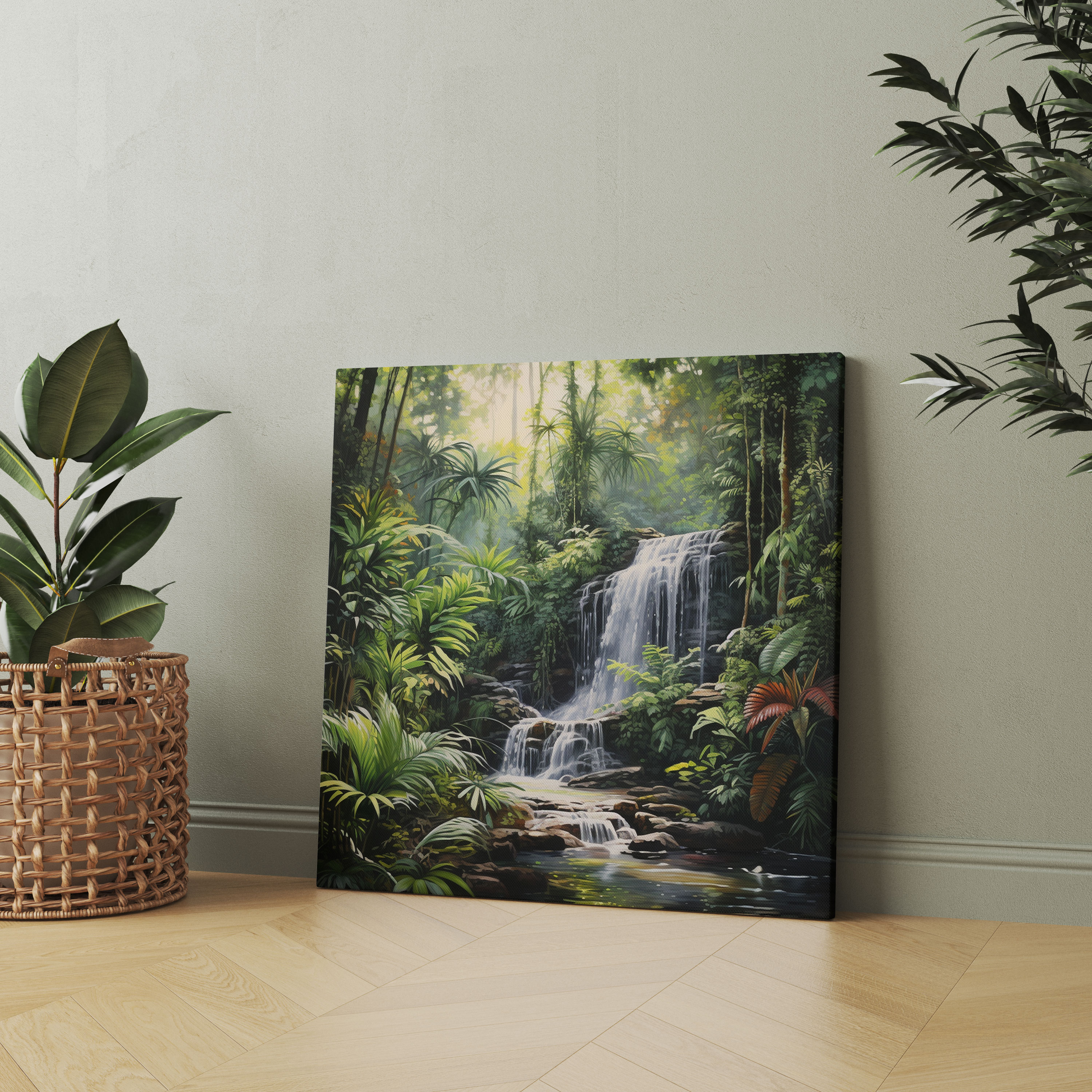 Tropical Waterfall Canvas Print - Tropical, Tropical, Wall Decoration, Canvas