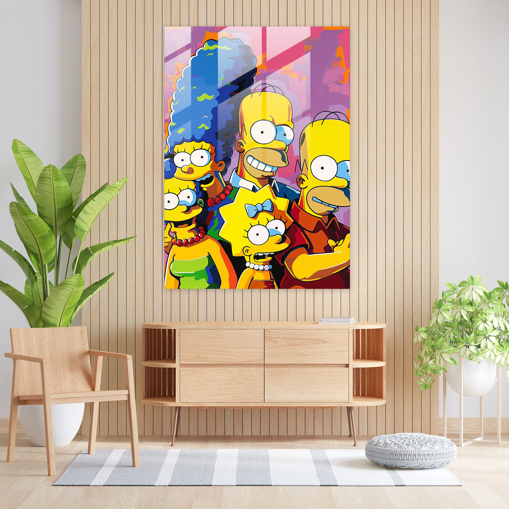 The Simpsons Glass Print - The Simpsons, Home Decoration, The Simpsons, Wall Decoration