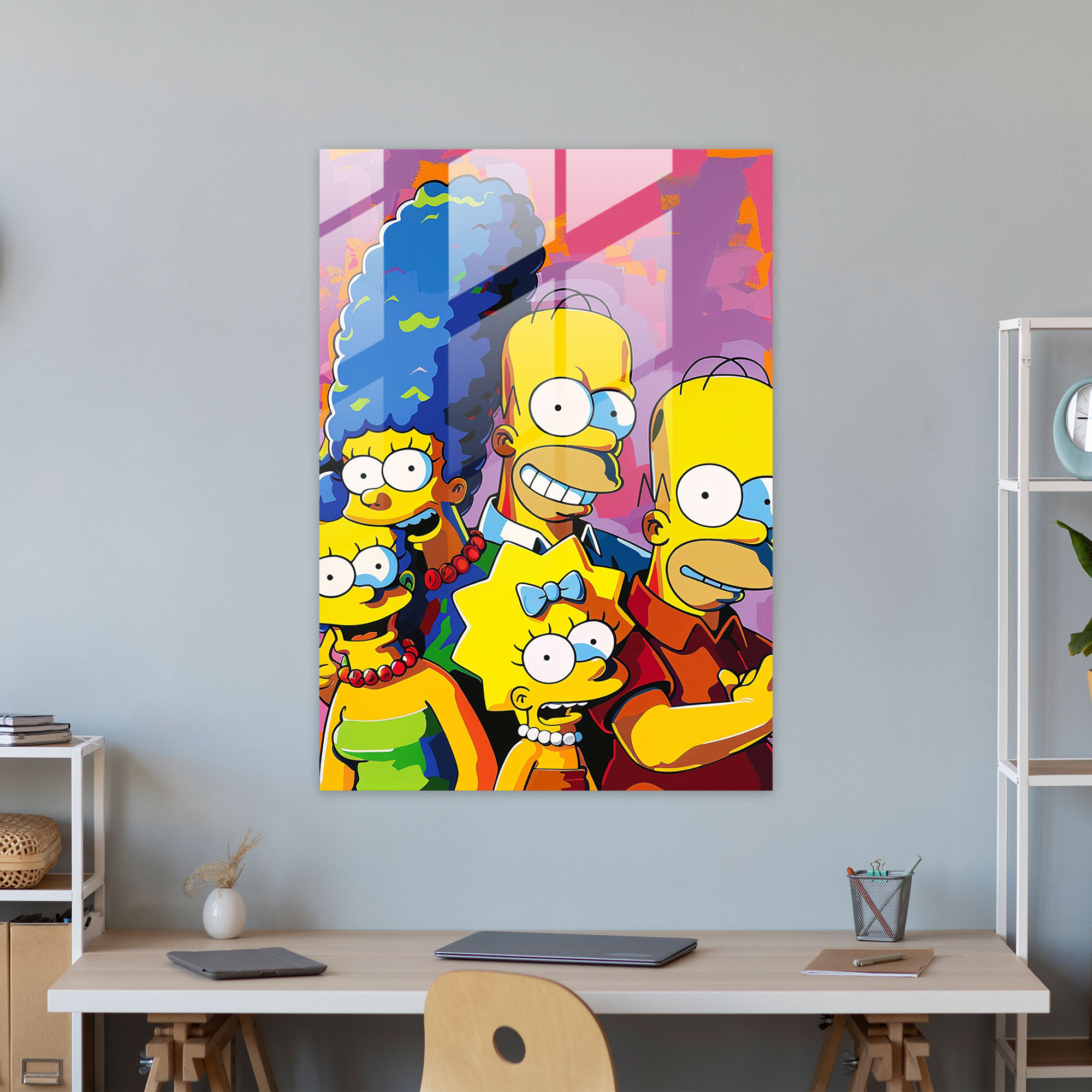 The Simpsons Glass Print - The Simpsons, Home Decoration, The Simpsons, Wall Decoration