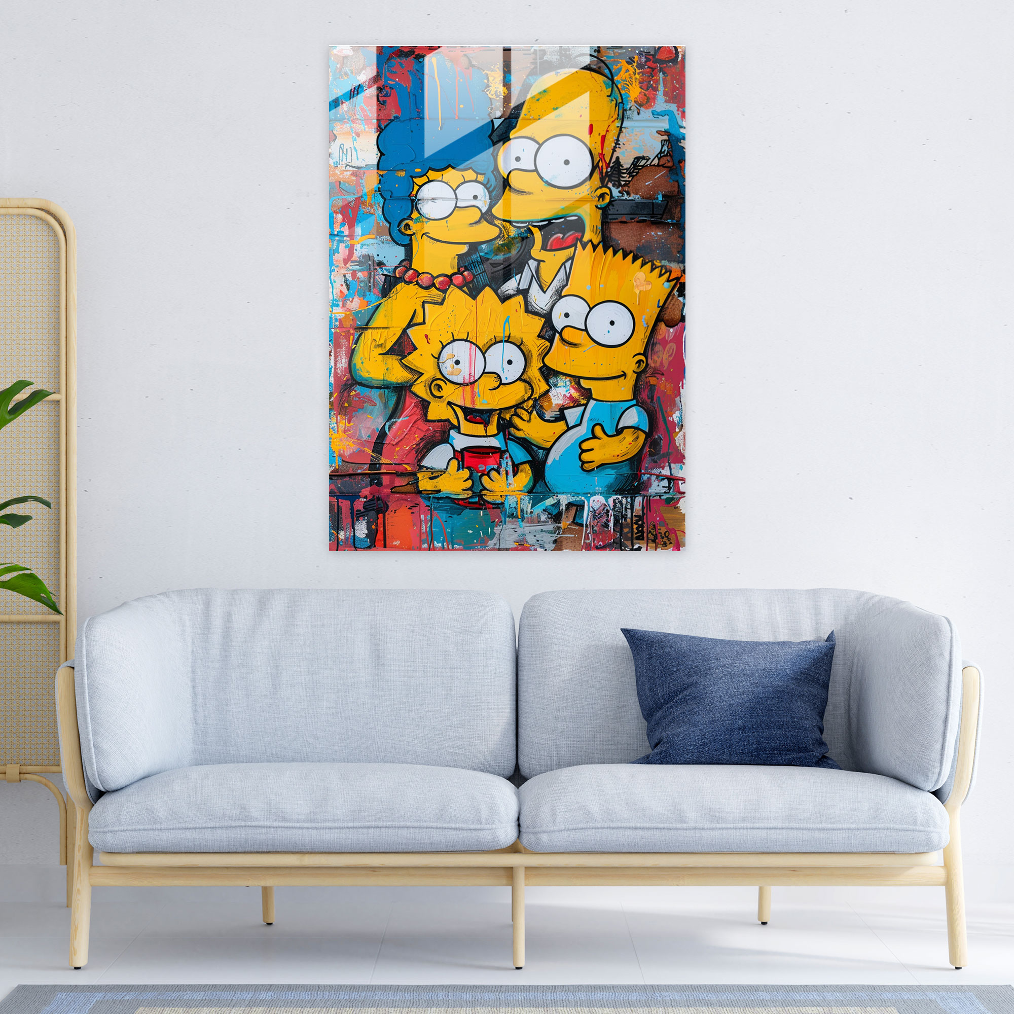 The Simpsons Glass Print - The Simpsons, Glass Art, The Simpsons, Wall Decoration