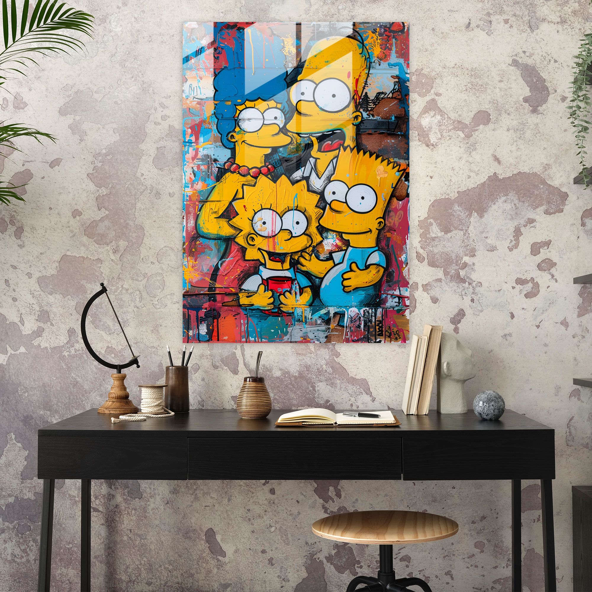 The Simpsons Glass Print - The Simpsons, Glass Art, The Simpsons, Wall Decoration