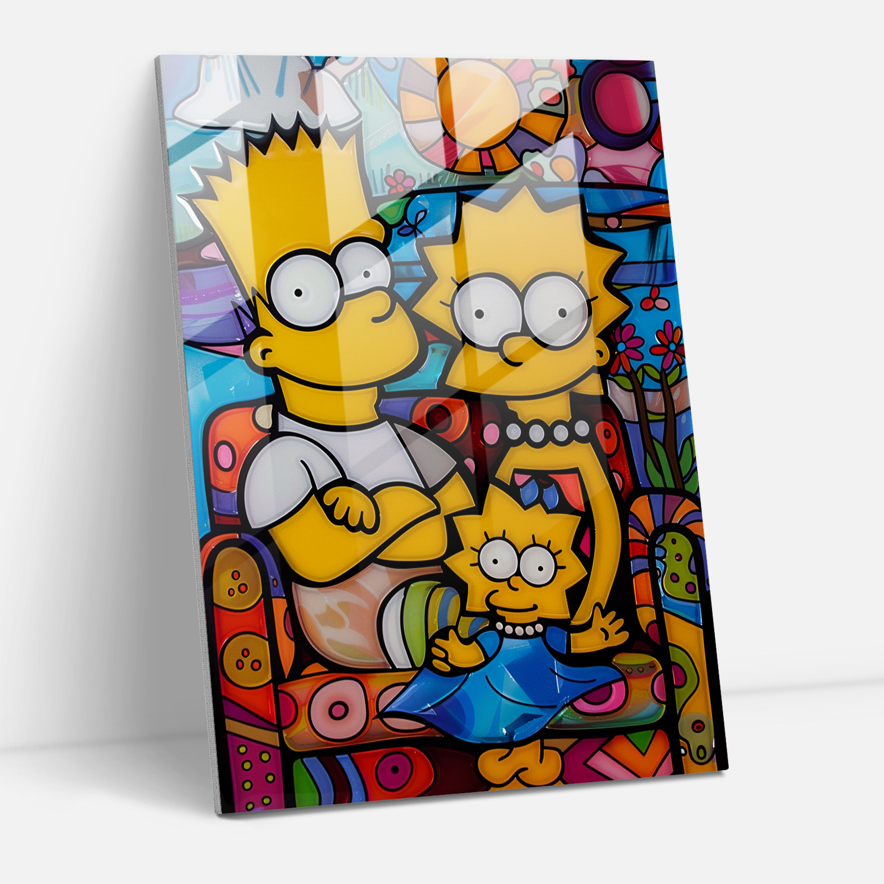 The Simpsons Glass Print - The Simpsons, Glass Print, Glass Art, Playful Patterns