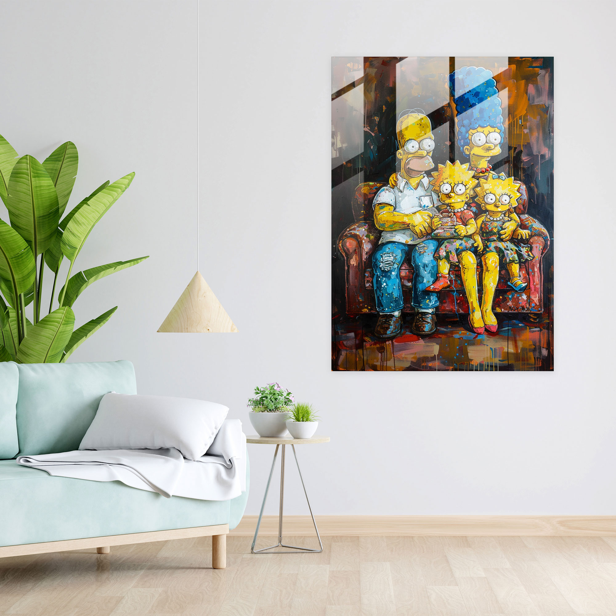 The Simpsons Glass Print - The Simpsons, Vibrant Colors, Glass Wall Art, Home Decoration
