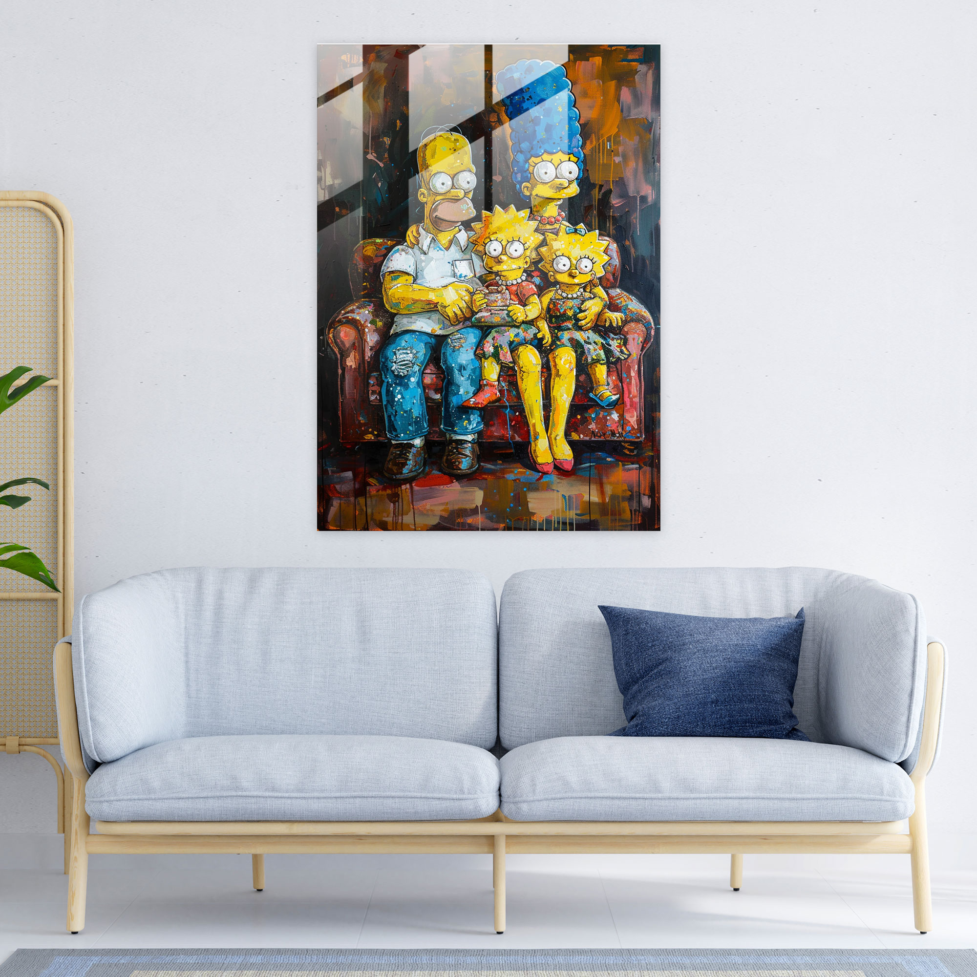 The Simpsons Glass Print - The Simpsons, Vibrant Colors, Glass Wall Art, Home Decoration