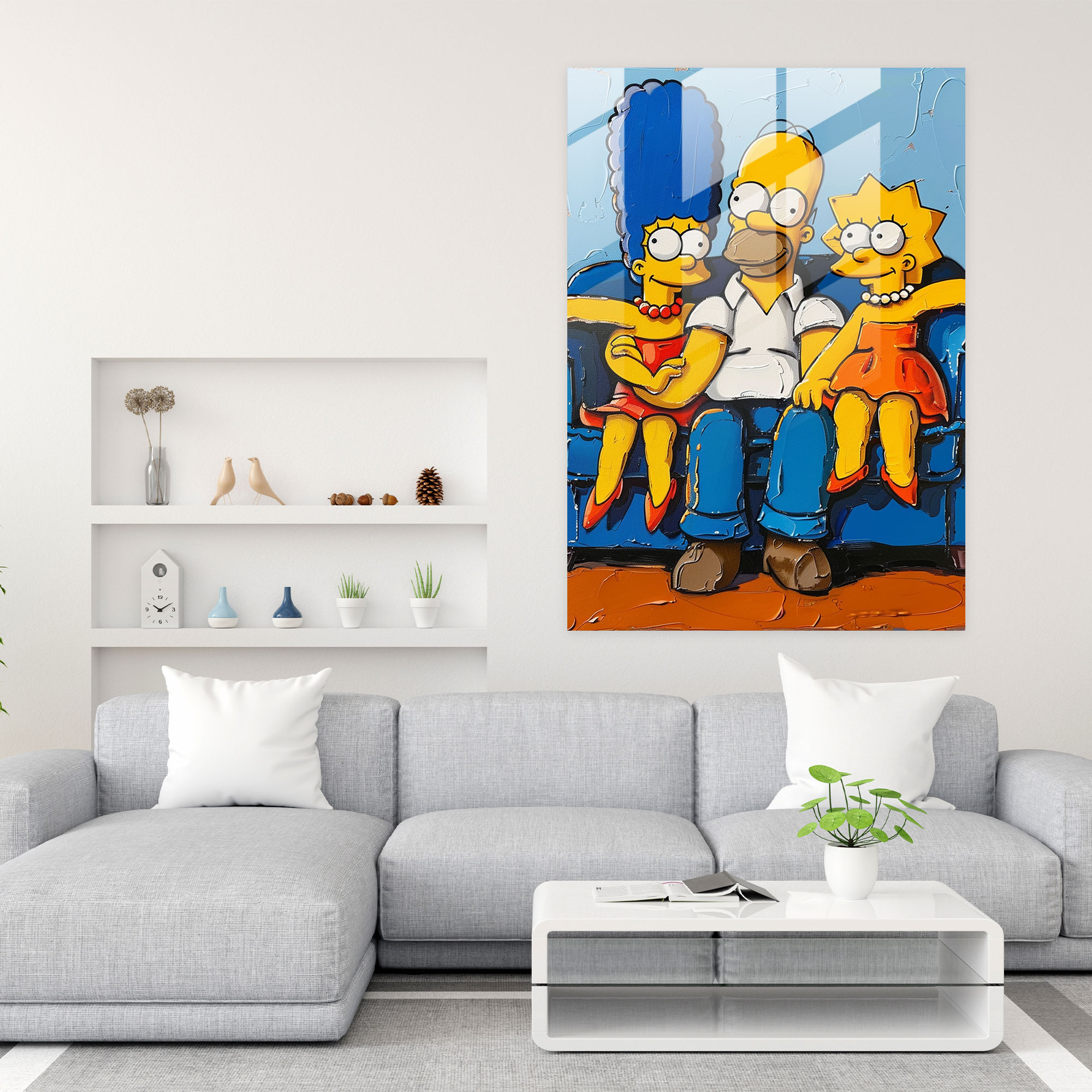 The Simpsons Glass Print - The Simpsons, Home Decoration, Wall Decoration, Glass Wall Art