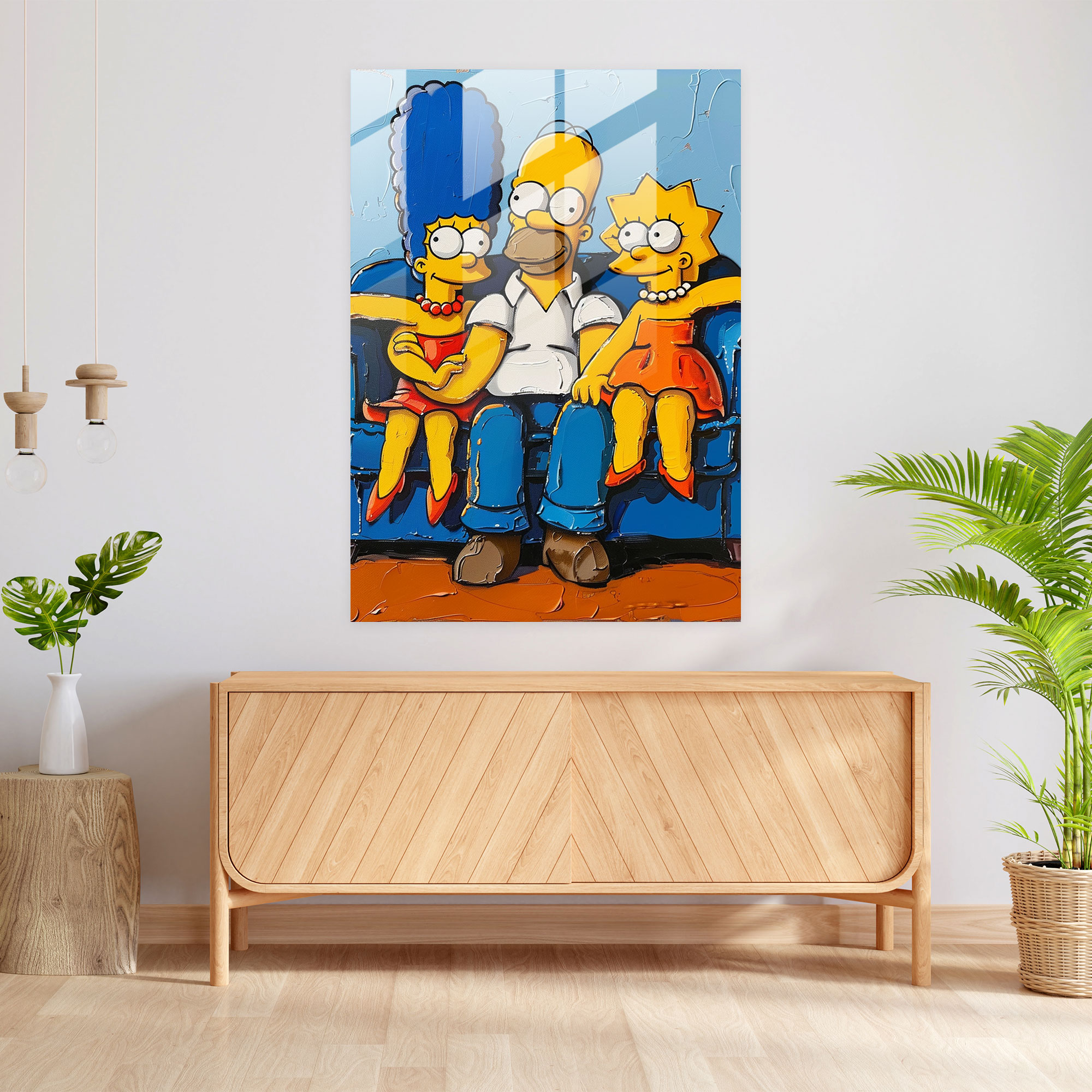 The Simpsons Glass Print - The Simpsons, Home Decoration, Wall Decoration, Glass Wall Art