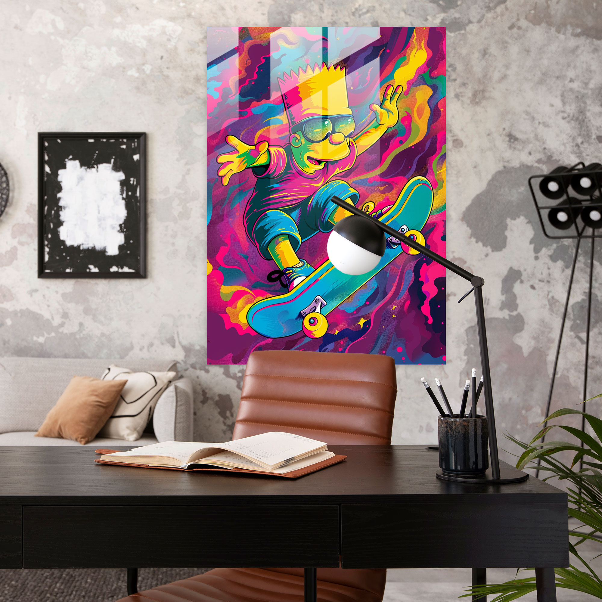 The Simpsons Glass Print - The Simpsons, Glass Art, Wall Decoration, Abstract