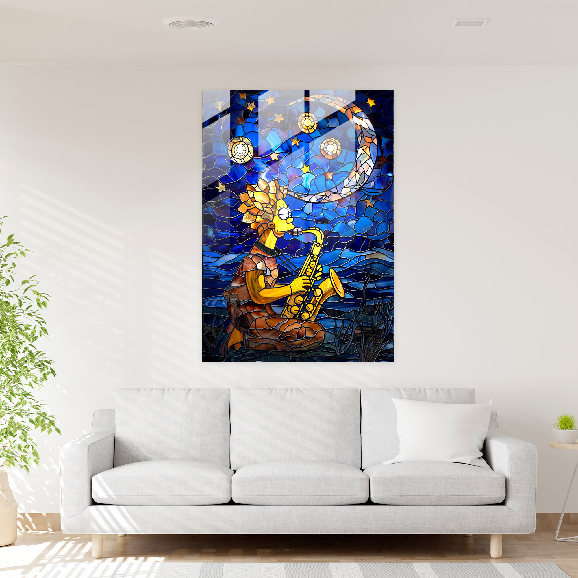 Lisa Simpson Glass Print - The Simpsons, The Simpsons, Home Decoration, Lisa Simpson