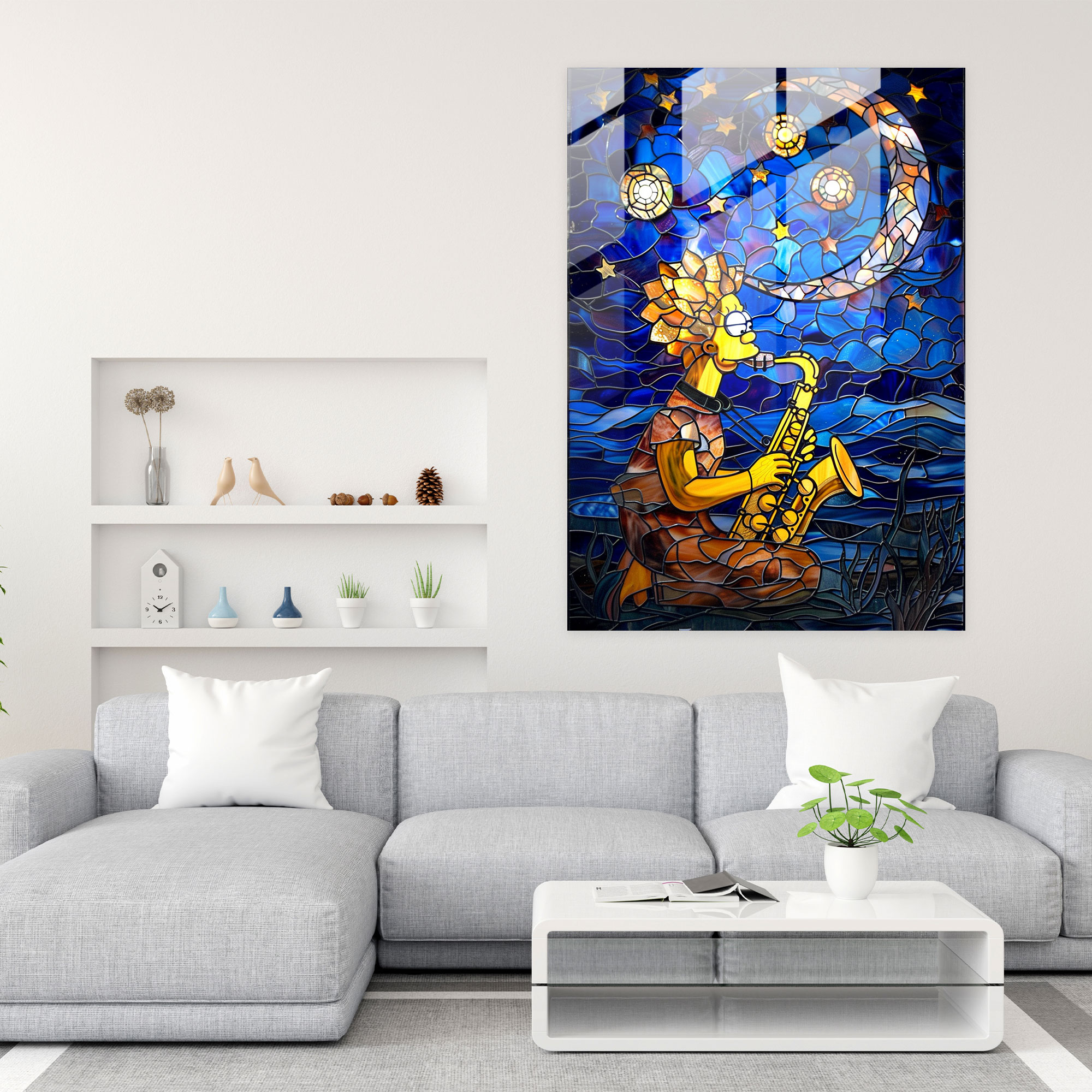 Lisa Simpson Glass Print - The Simpsons, The Simpsons, Home Decoration, Lisa Simpson
