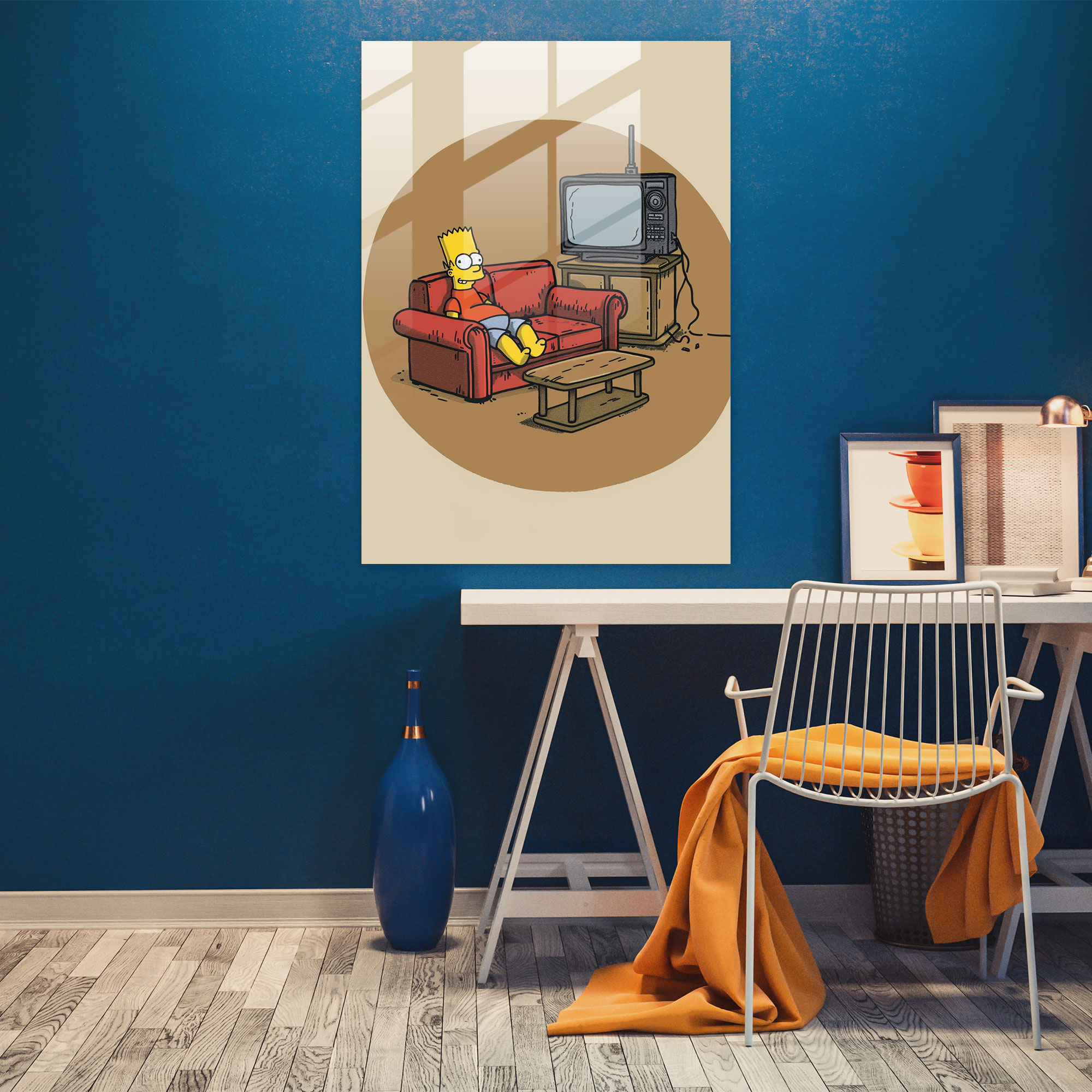Simpsons Couch Glass Print - The Simpsons, Glass Art, Wall Decoration, Modern Art