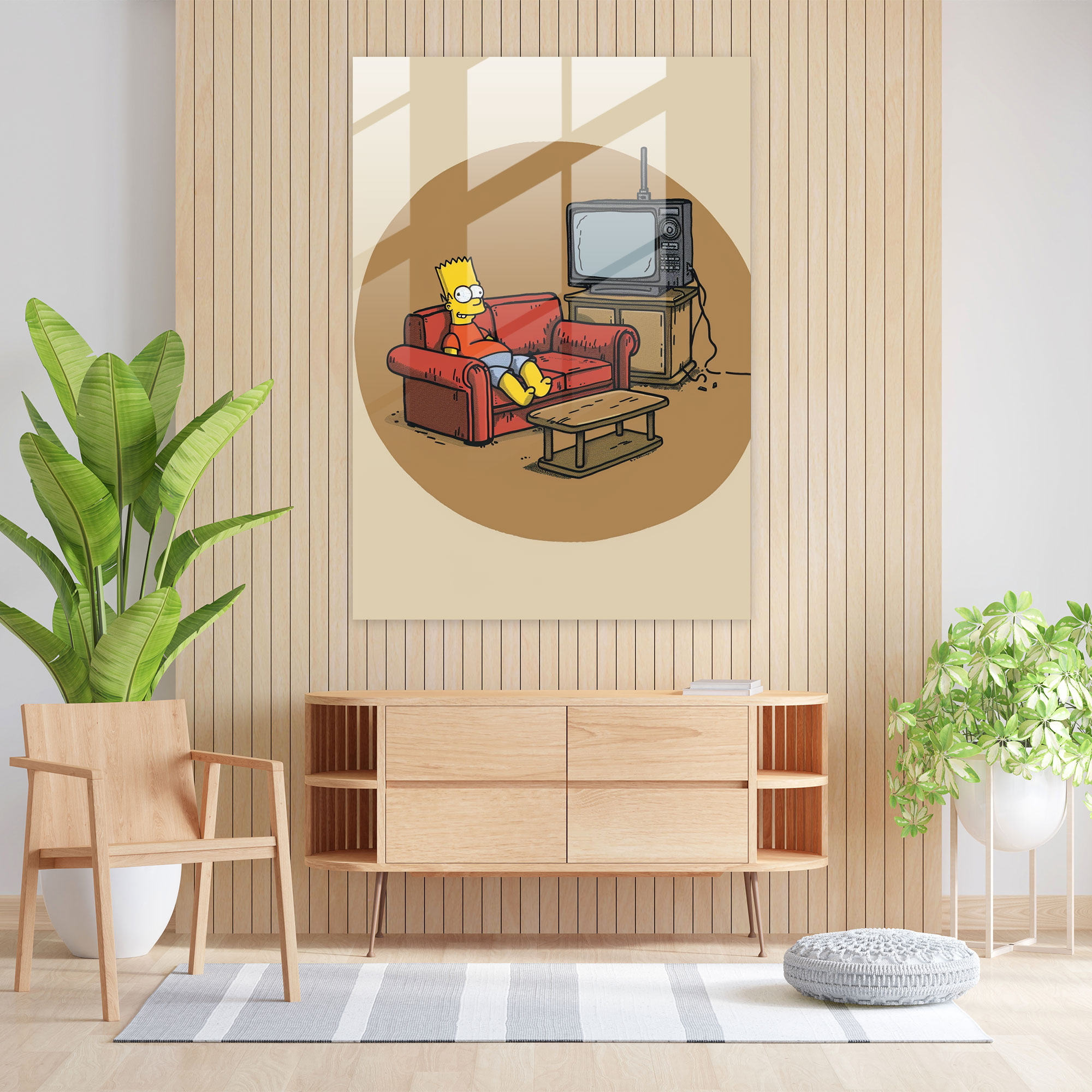 Simpsons Couch Glass Print - The Simpsons, Glass Art, Wall Decoration, Modern Art