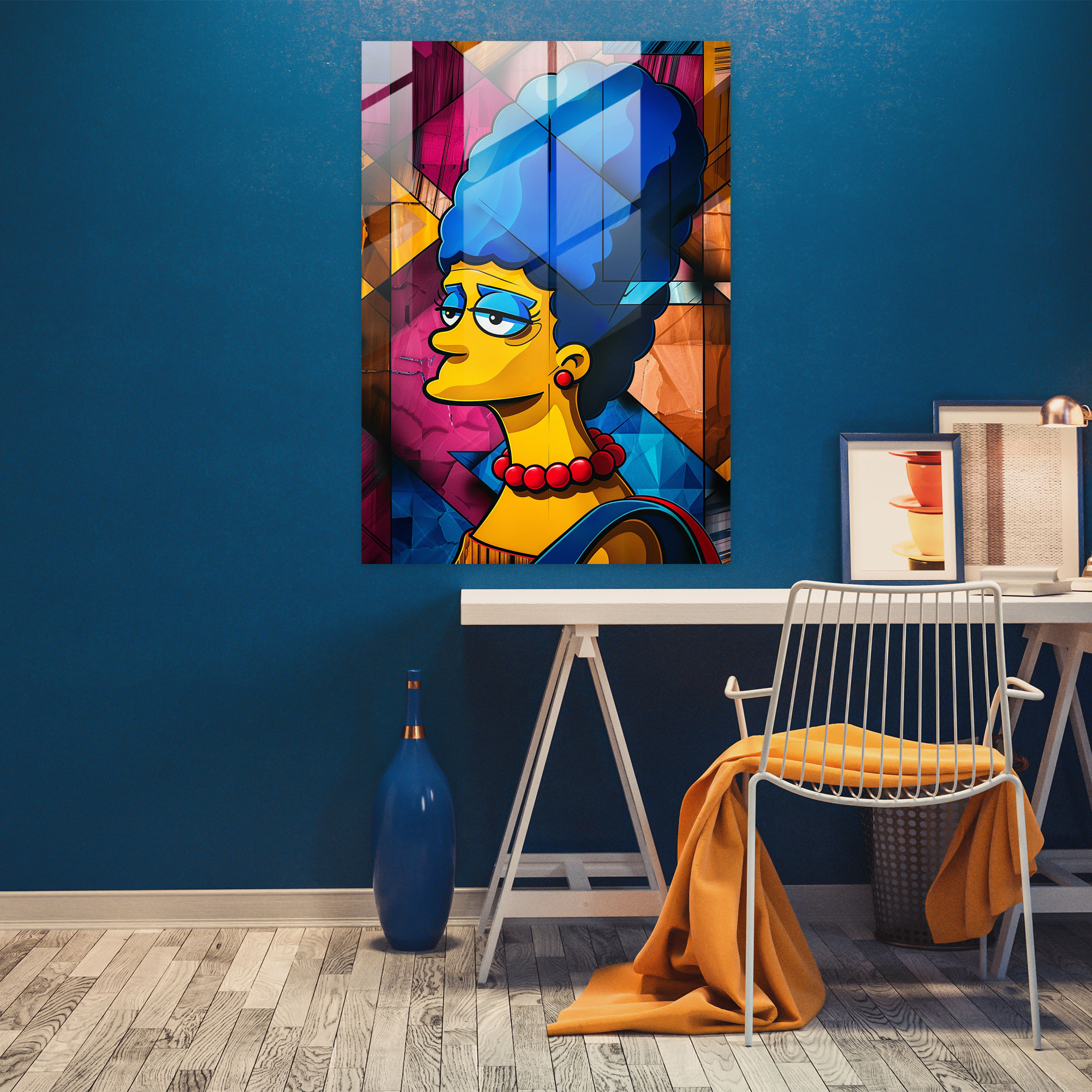 Marge Simpson Glass Print - The Simpsons, Glass Print, Modern Art, Glass Art