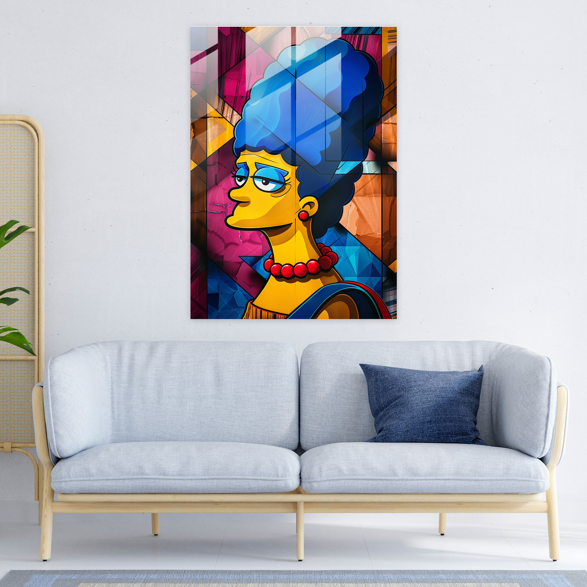 Marge Simpson Glass Print - The Simpsons, Glass Print, Modern Art, Glass Art