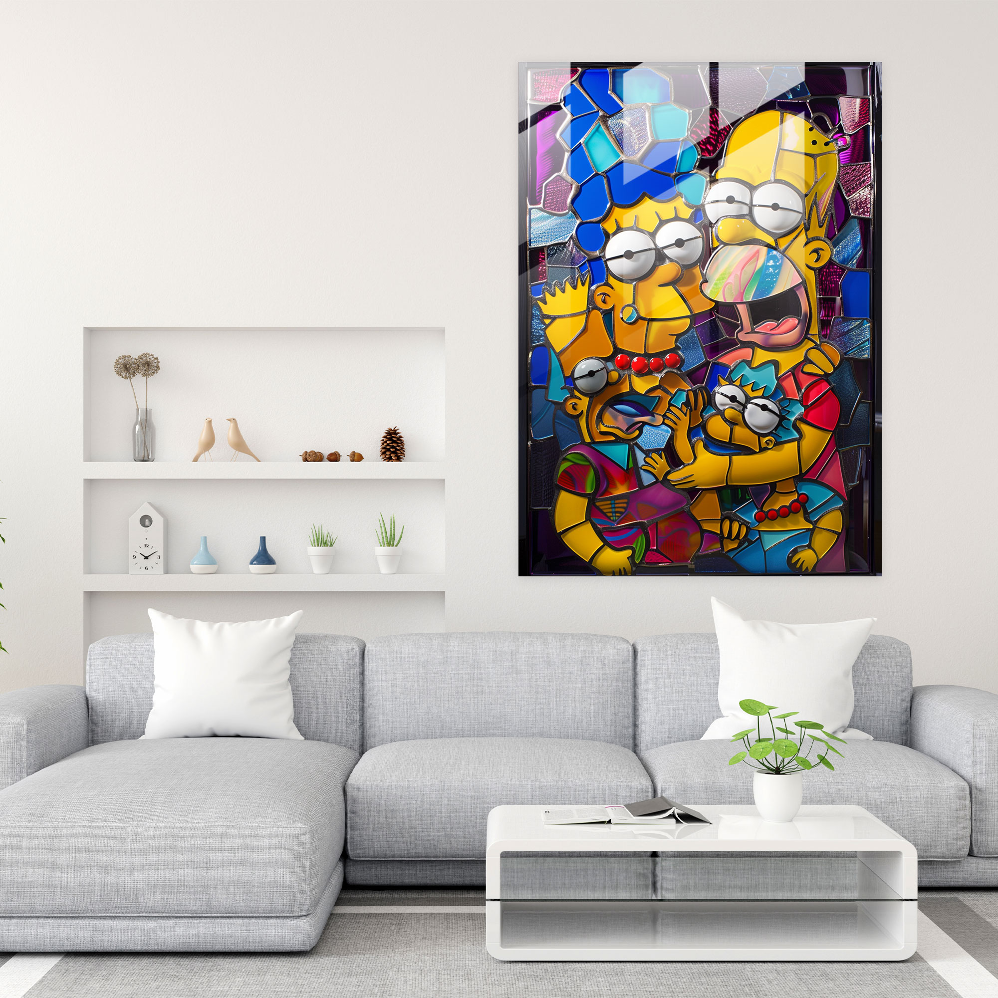 Kaleidoscope Simpsons Glass Print - The Simpsons, The Simpsons, Contemporary, Modern Art