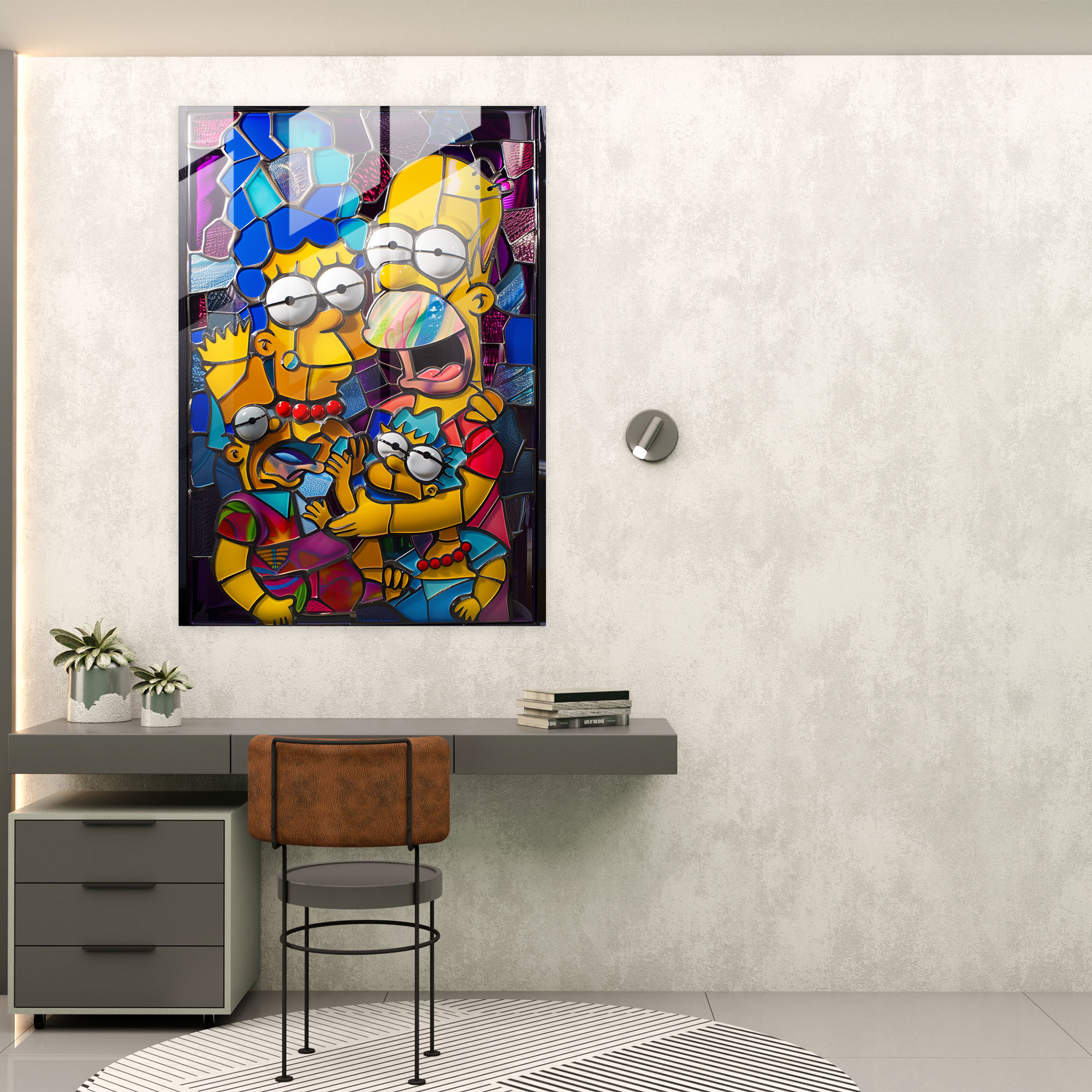 Kaleidoscope Simpsons Glass Print - The Simpsons, The Simpsons, Contemporary, Modern Art