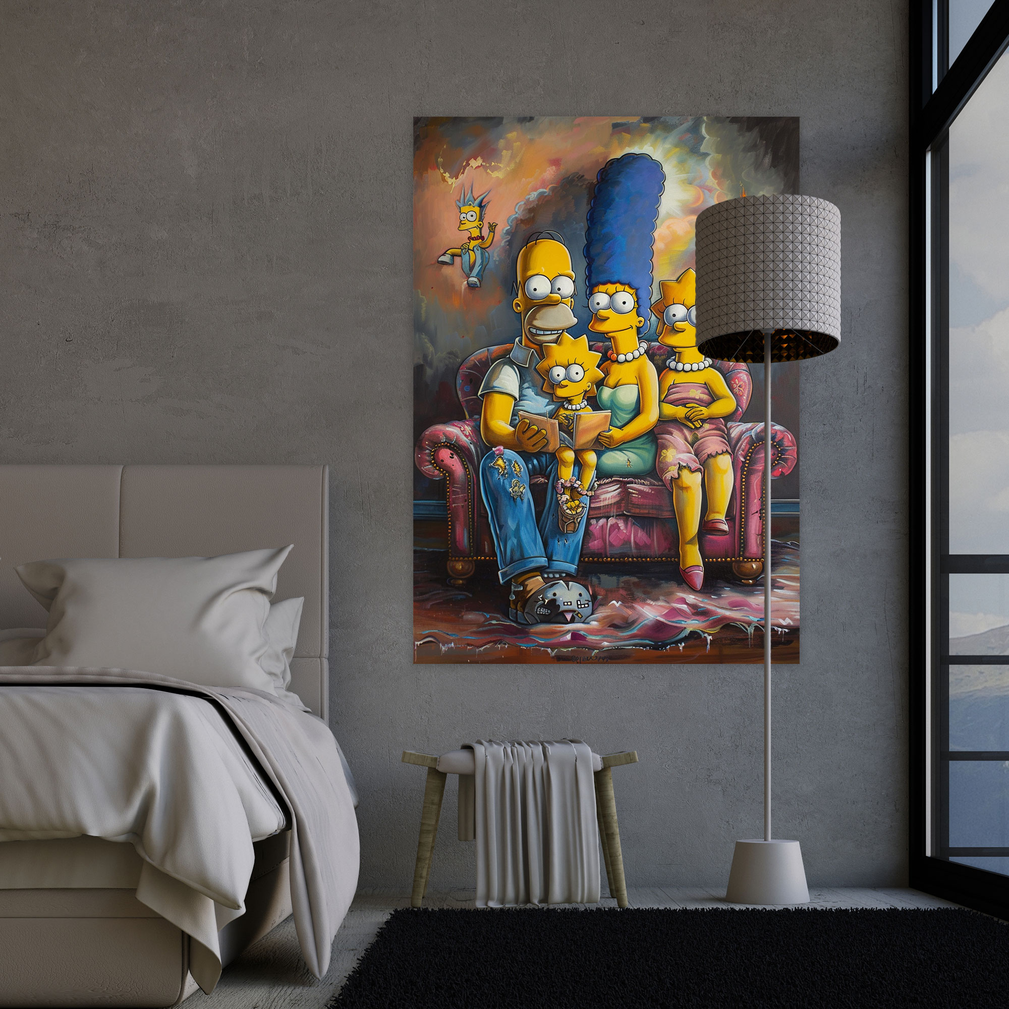 The Simpsons Canvas Print - Classic Hand-Painted Portrait - The Simpsons, Canvas Wall Art, Home Decoration, Simpson Family