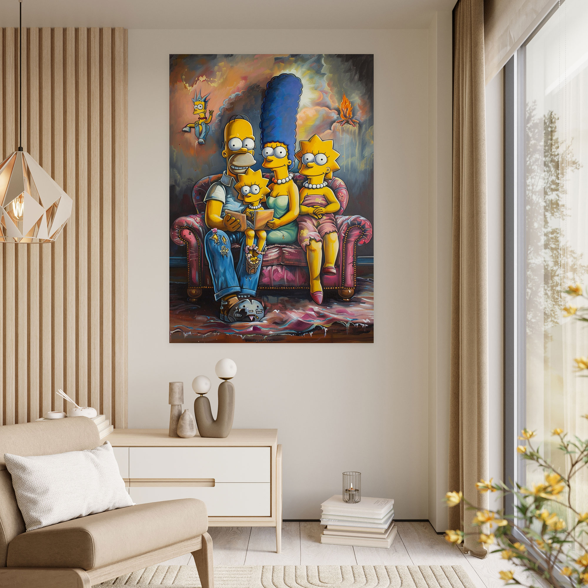 The Simpsons Canvas Print - Classic Hand-Painted Portrait - The Simpsons, Canvas Wall Art, Home Decoration, Simpson Family